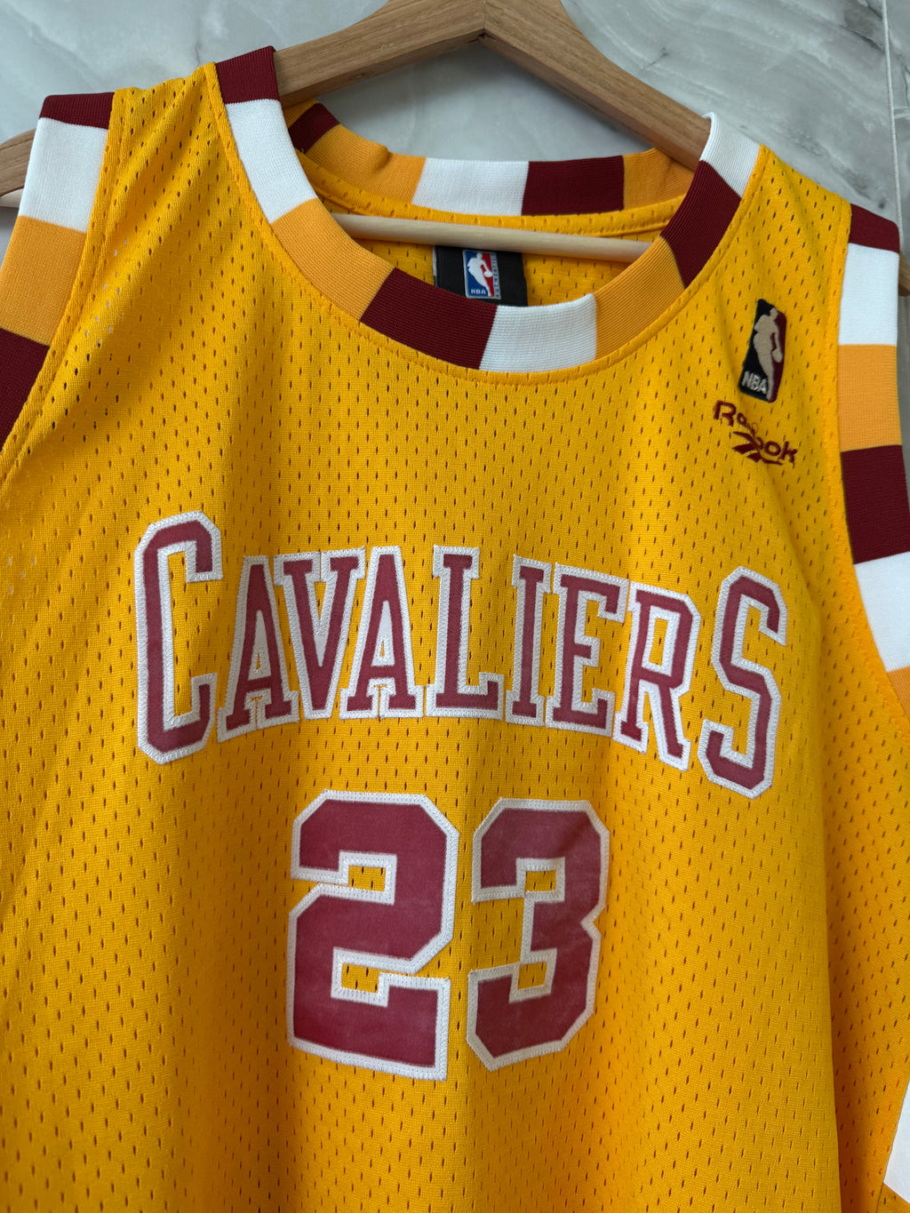 Vintage LeBron James 23 Cleveland Cavaliers 1975 Hardwood Classics Jersey