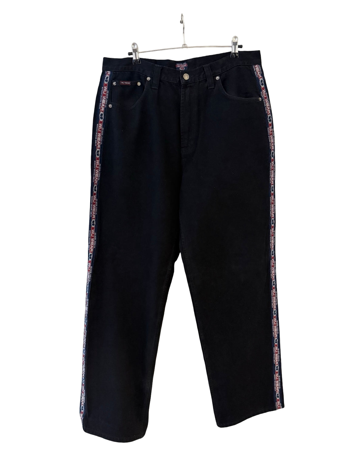 Vintage 90s Wu Tang Clan Black Wu Wear Striped Jeans