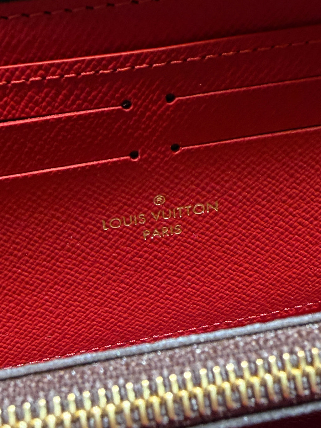 Louis Vuitton Damier Ebene Clemence Cherry Wallet