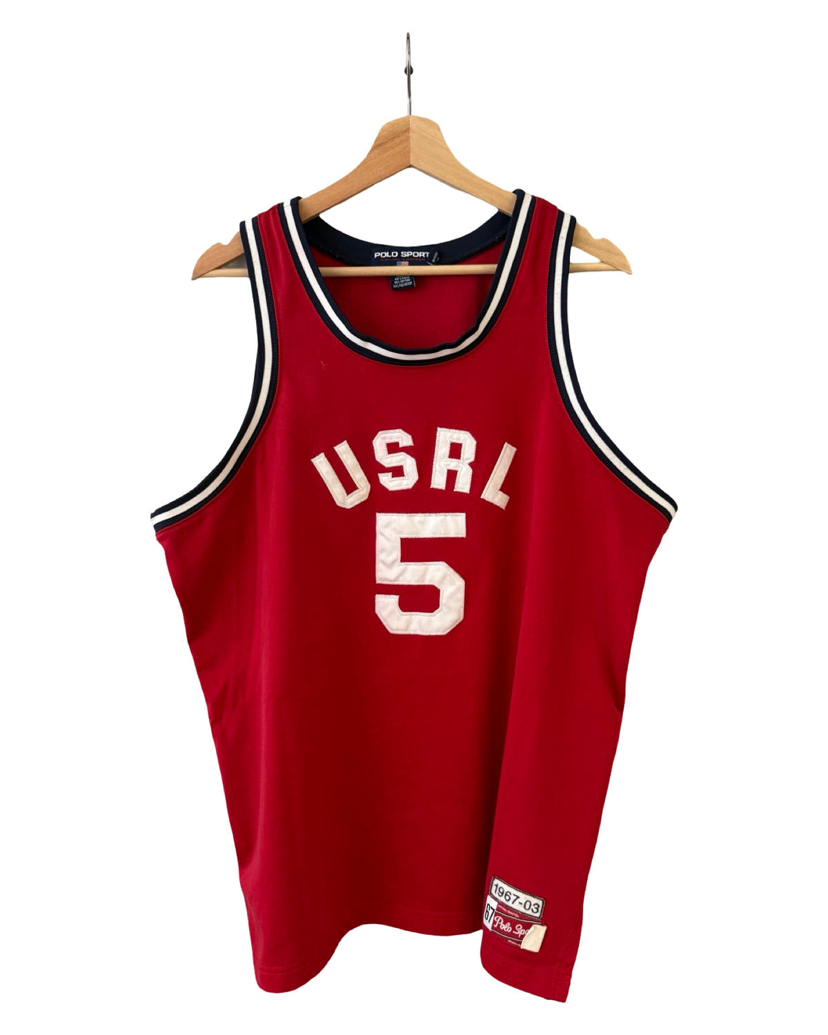 Camiseta de baloncesto roja Polo Sport Ralph Lauren, modelo 2003, vintage, talla 5