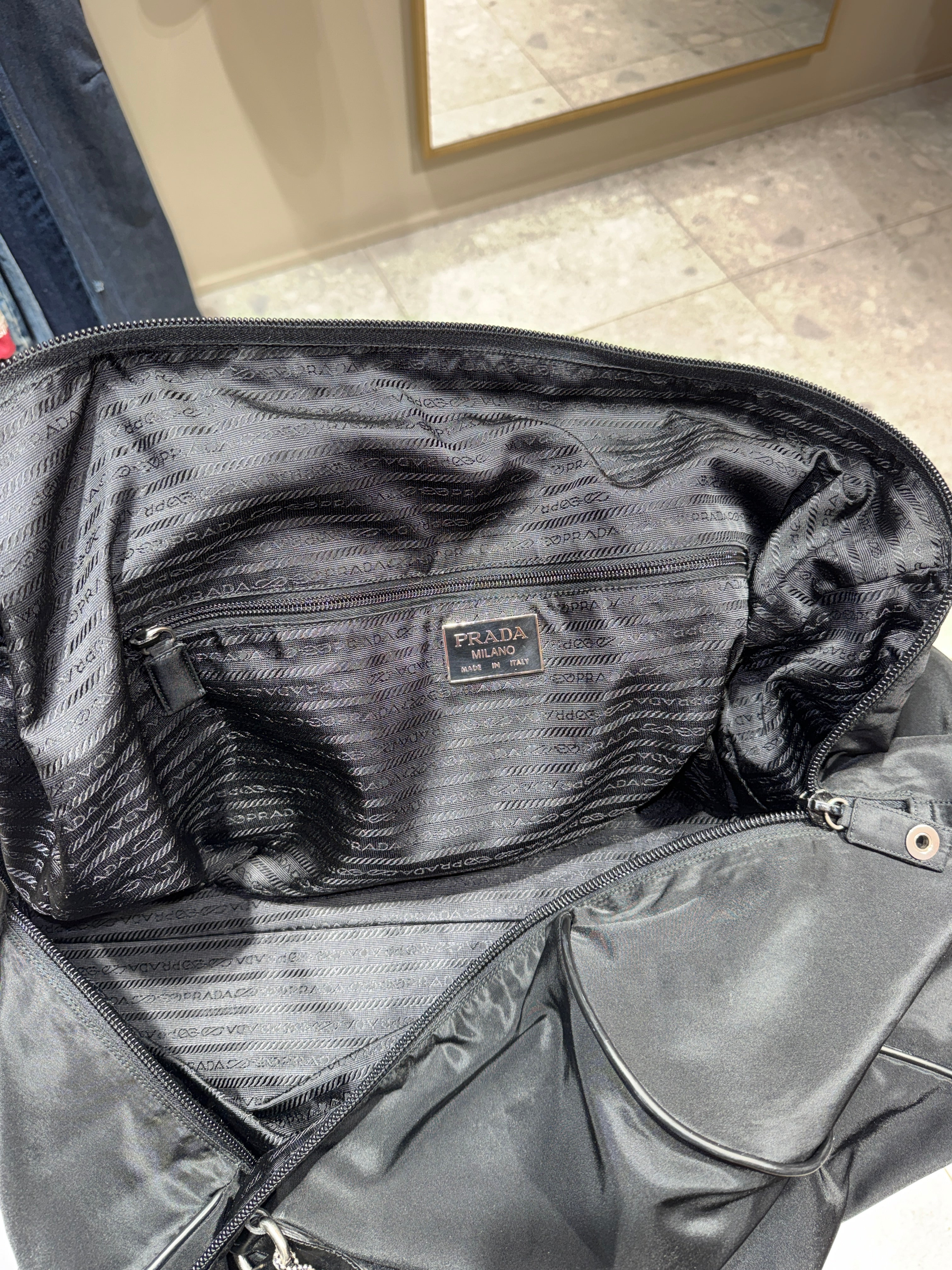Vintage Prada Nero Nylon Duffle Bag KIF Vintage