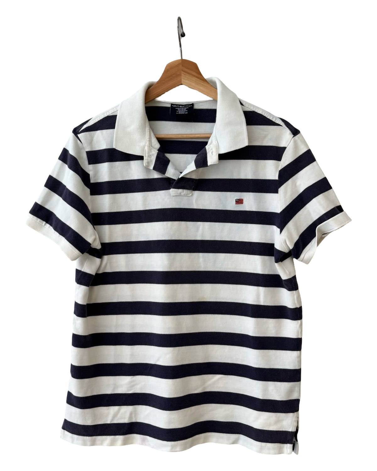 Camiseta polo Ralph Lauren vintage de los años 2000 con logo de bandera