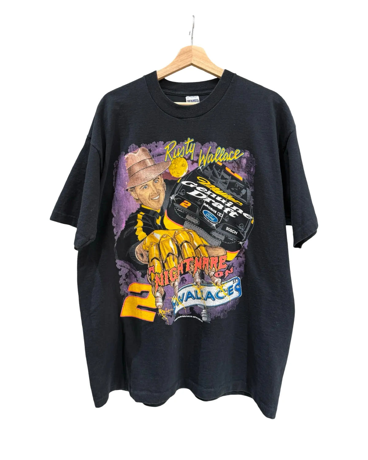 Vintage 1995 Nascar Rusty Wallace Nightmare On Elm Street Tee 3rdStrike