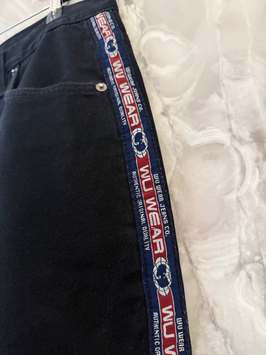 Vintage 90s Wu Tang Clan Black Wu Wear Striped Jeans