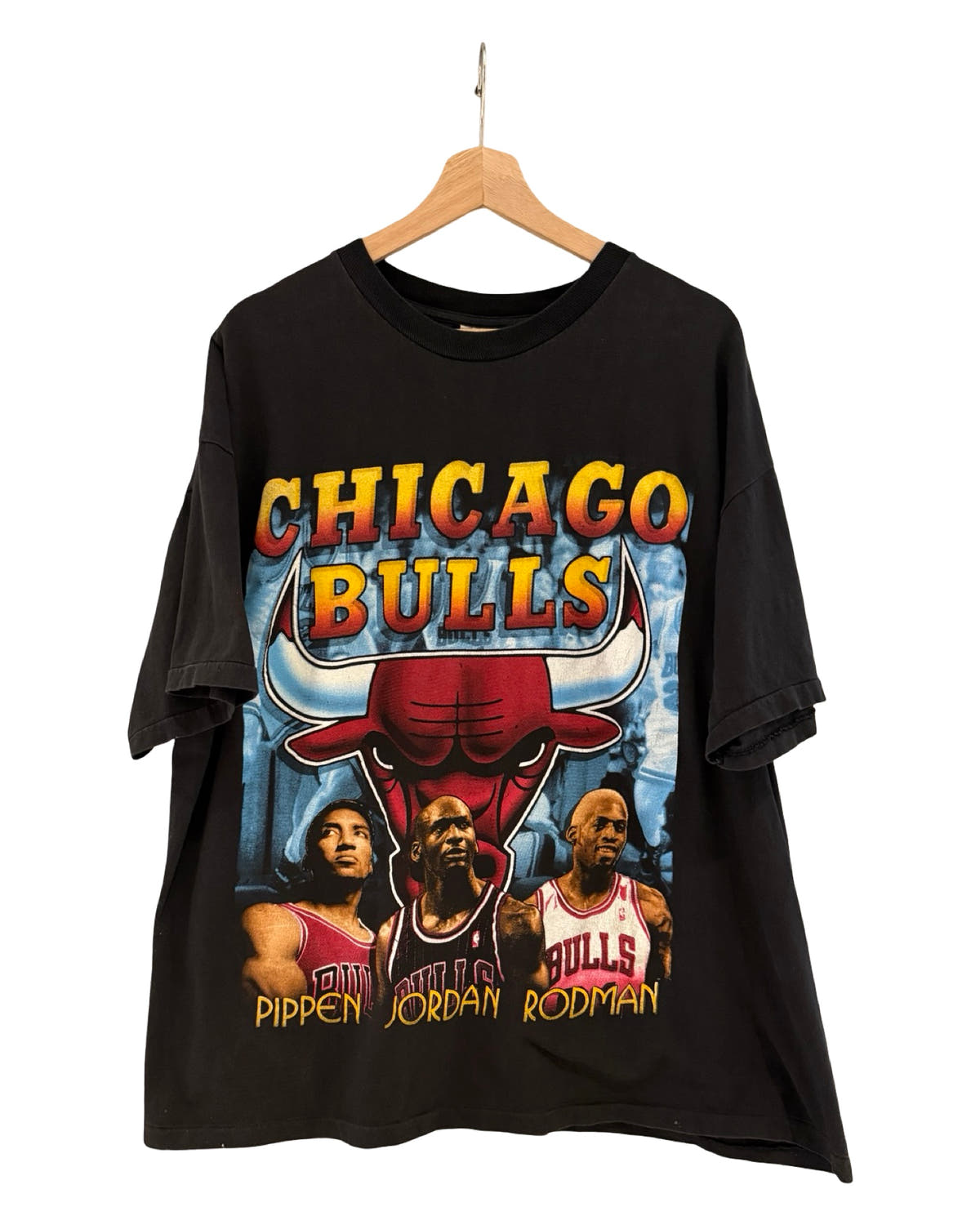 Vintage 1996 Chicago Bulls Jordan Pippen Rodman Rap Tee 3rdStrike