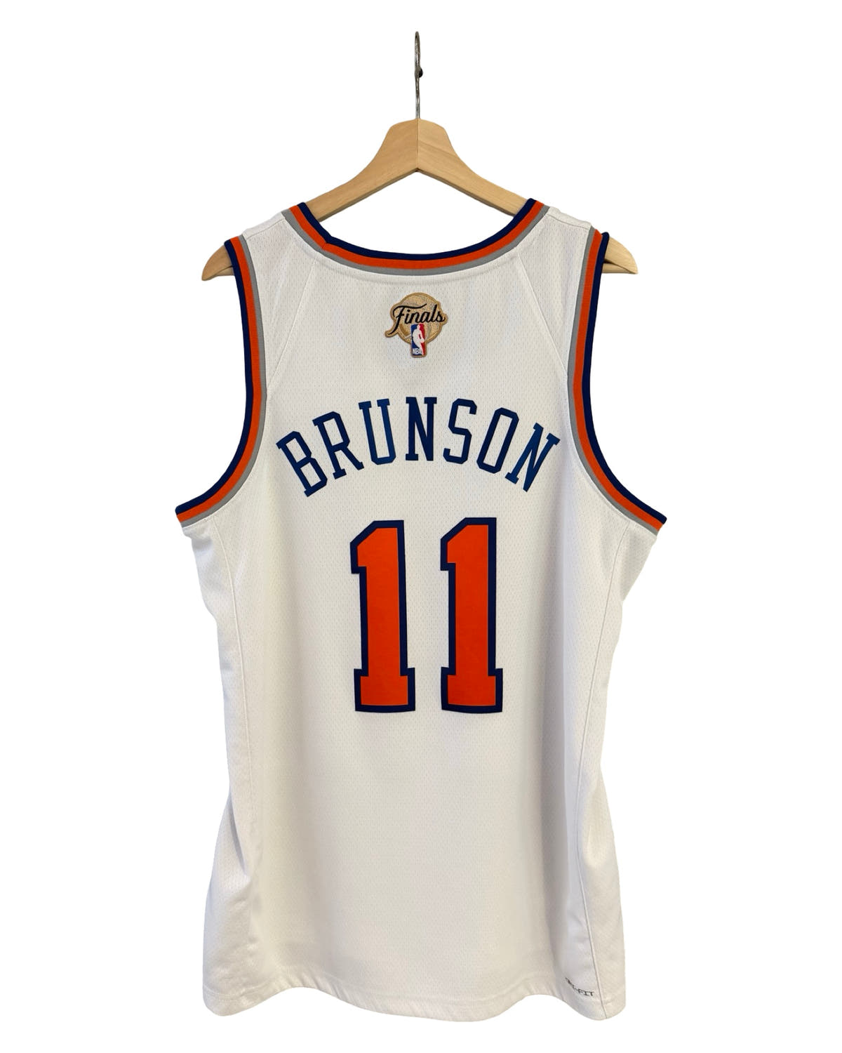 2026 New York Knicks Jalen Brunson 11 NBA Finals White Swingman Jersey
