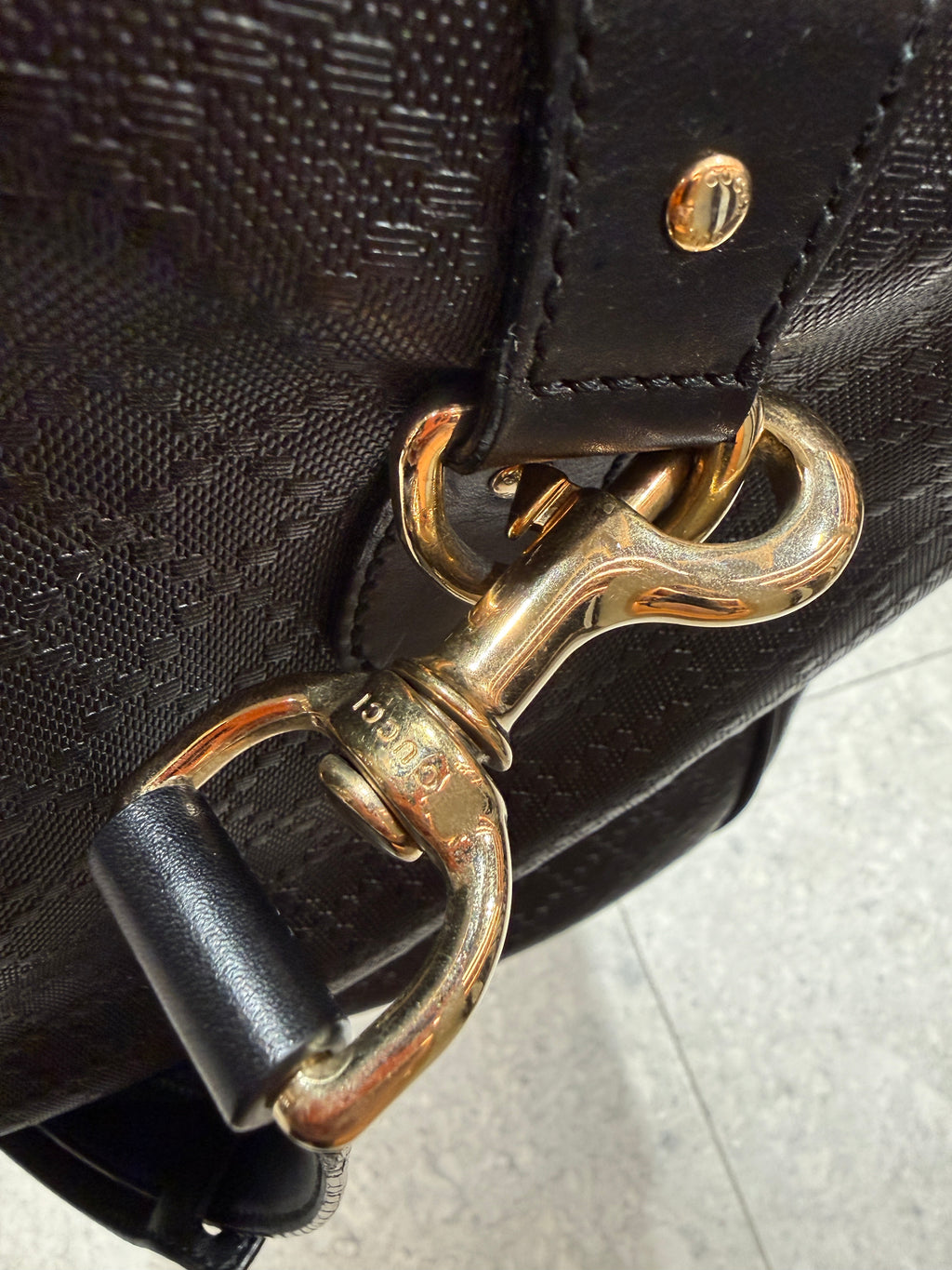 Gucci Diamante Calf Leather Duffle Bag KIF Vintage