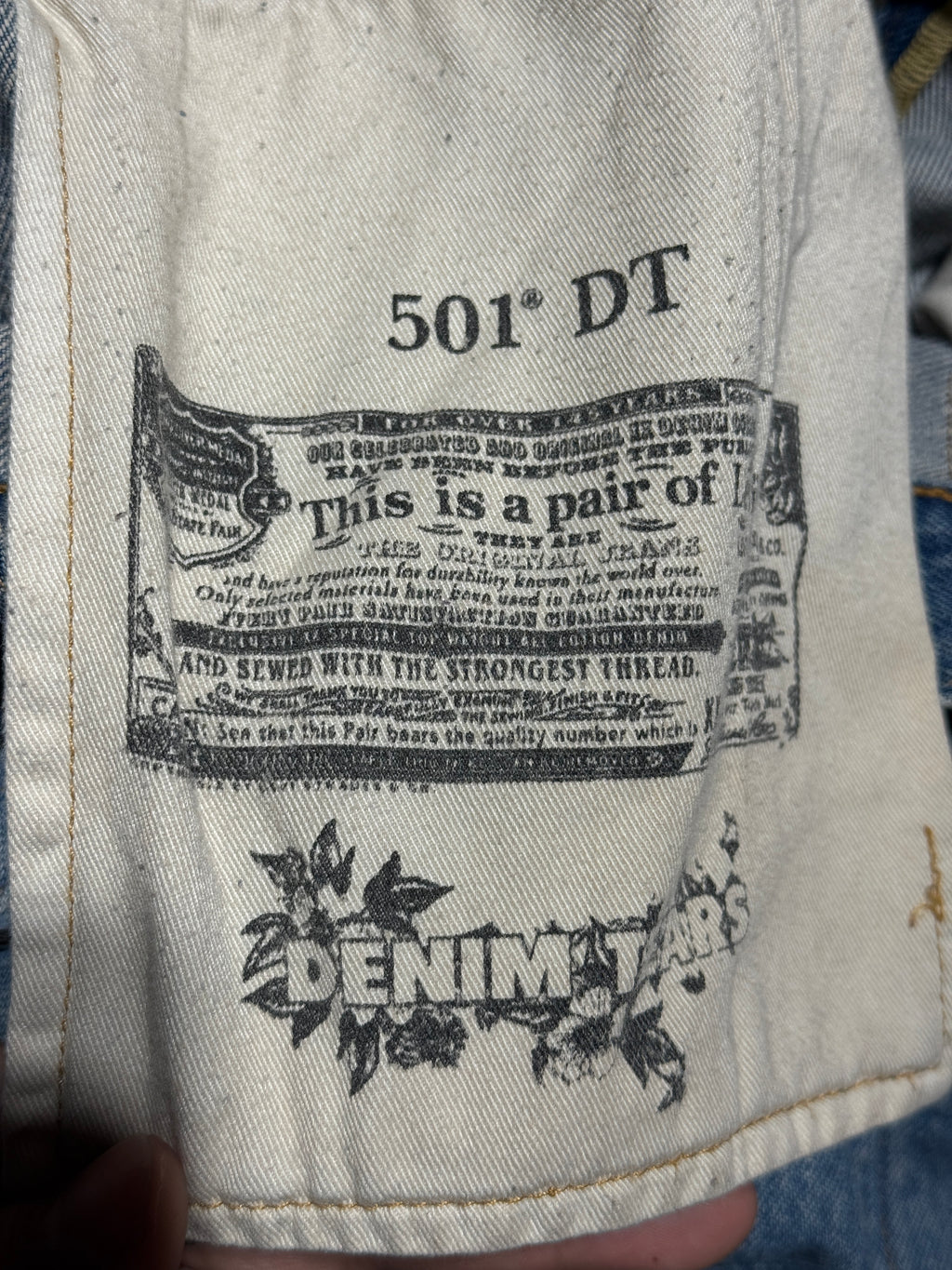 34 x 34 Stussy x Denim Tears 501 Indigo Jeans KIF Vintage