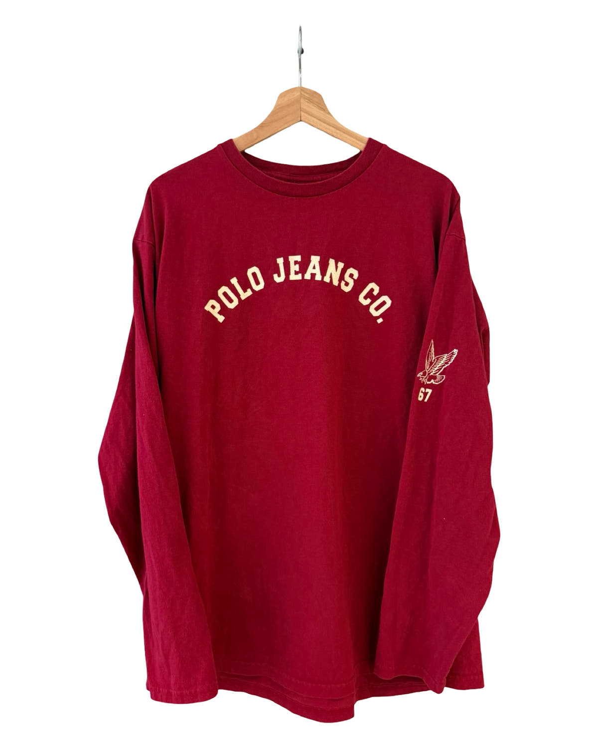 Camiseta vintage de manga larga Polo Ralph Lauren Sport roja estilo Y2K
