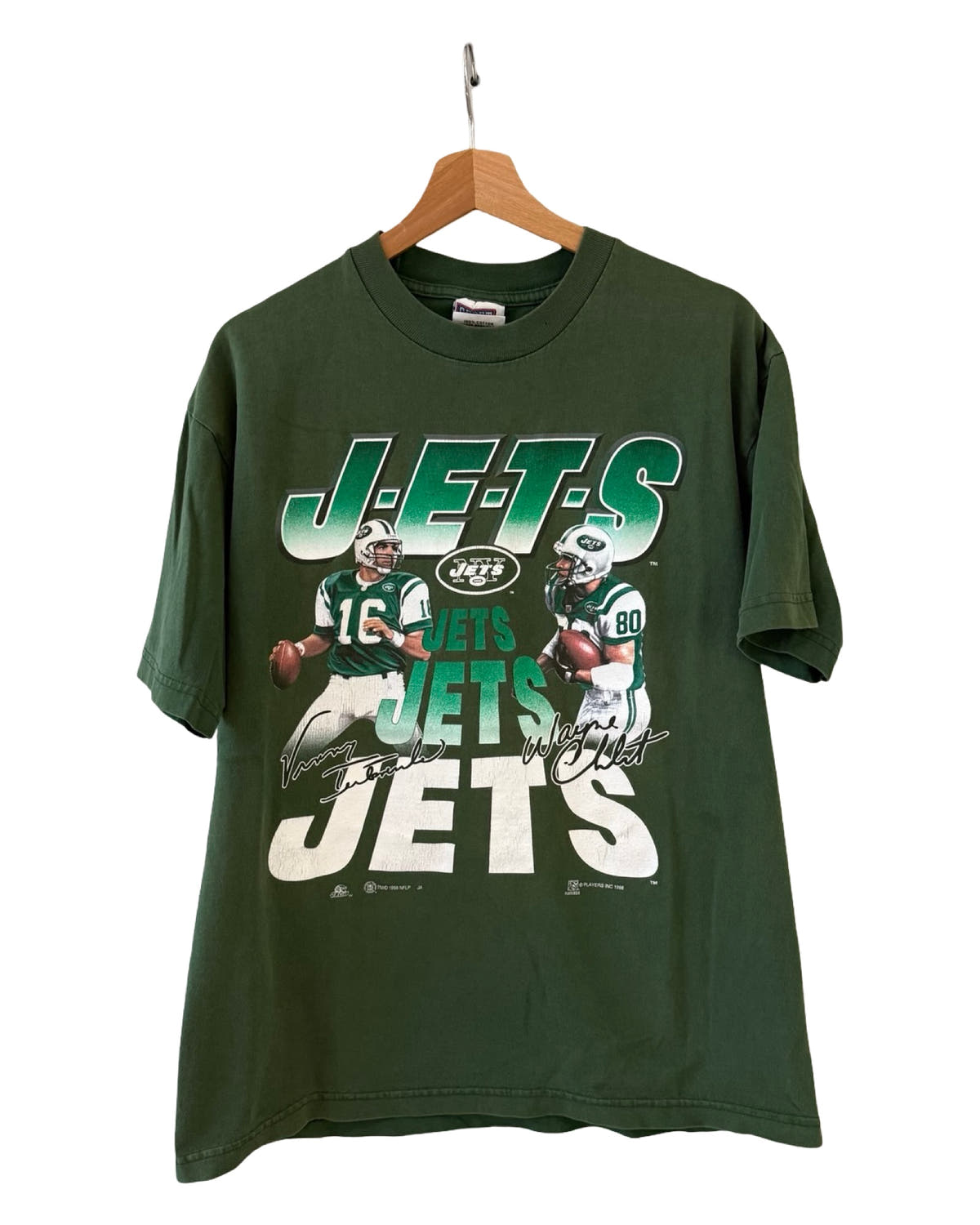 Vintage 1998 New York Jets Vinny Testaverde Wayne Chrebet Tee