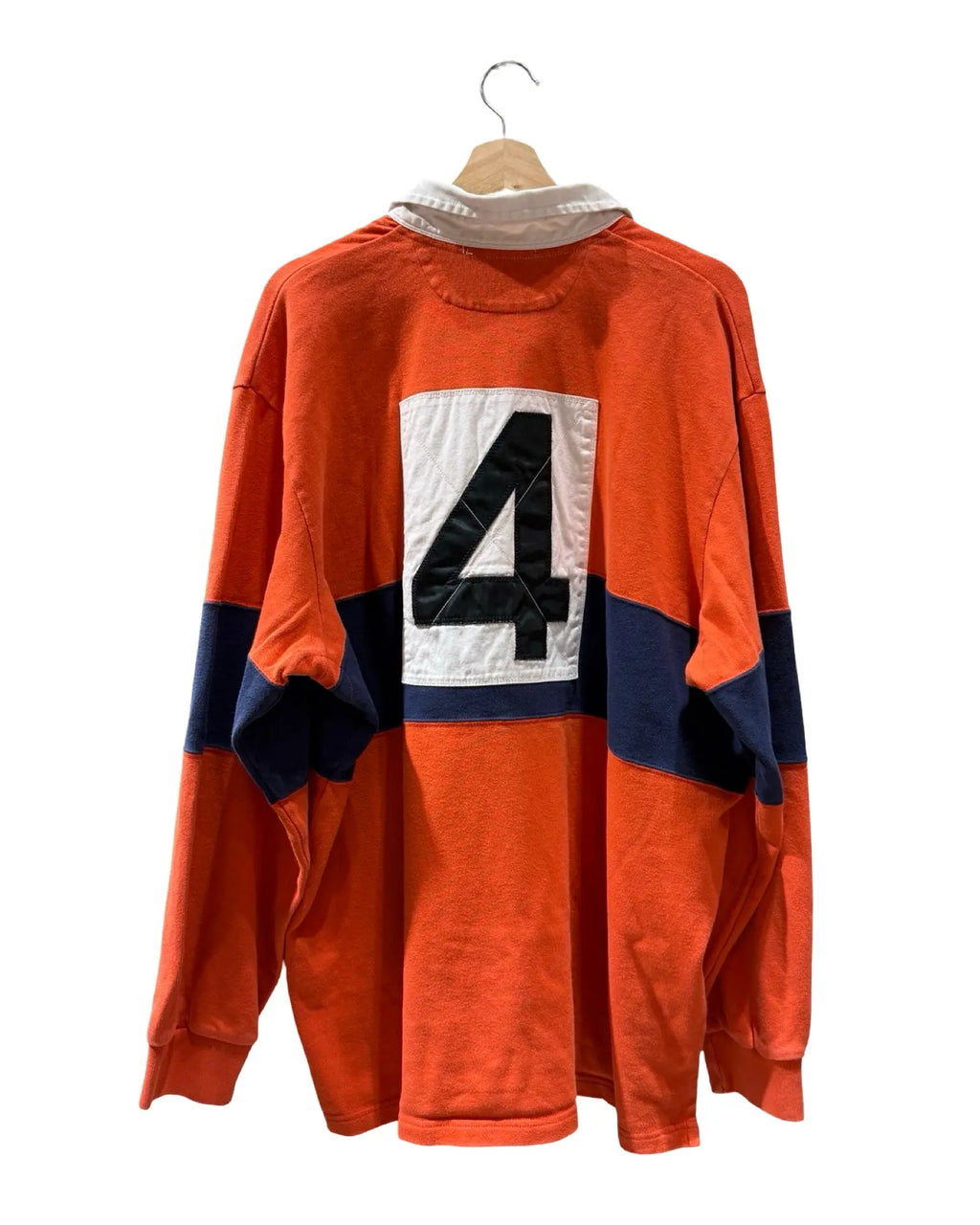 Vintage 90s Polo Sport Ralph Lauren 4 L/S Orange Blue Rugby Shirt KIF Vintage