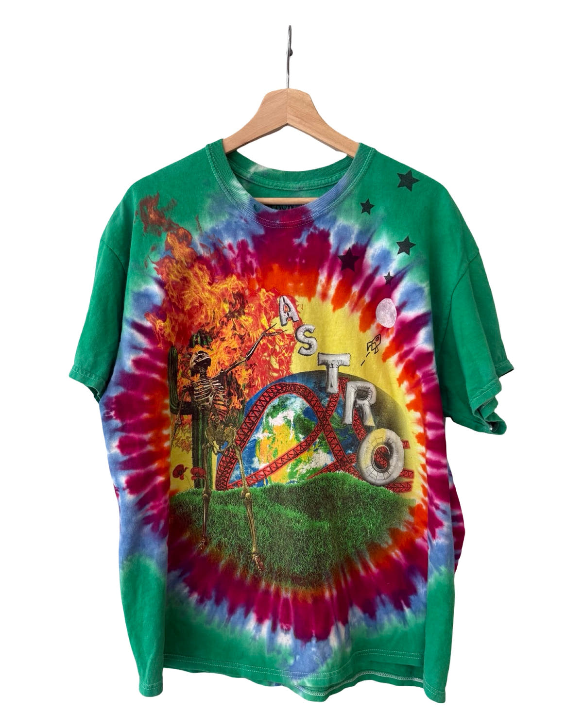Camiseta de la gira Astro World Tie Dye de Travis Scott