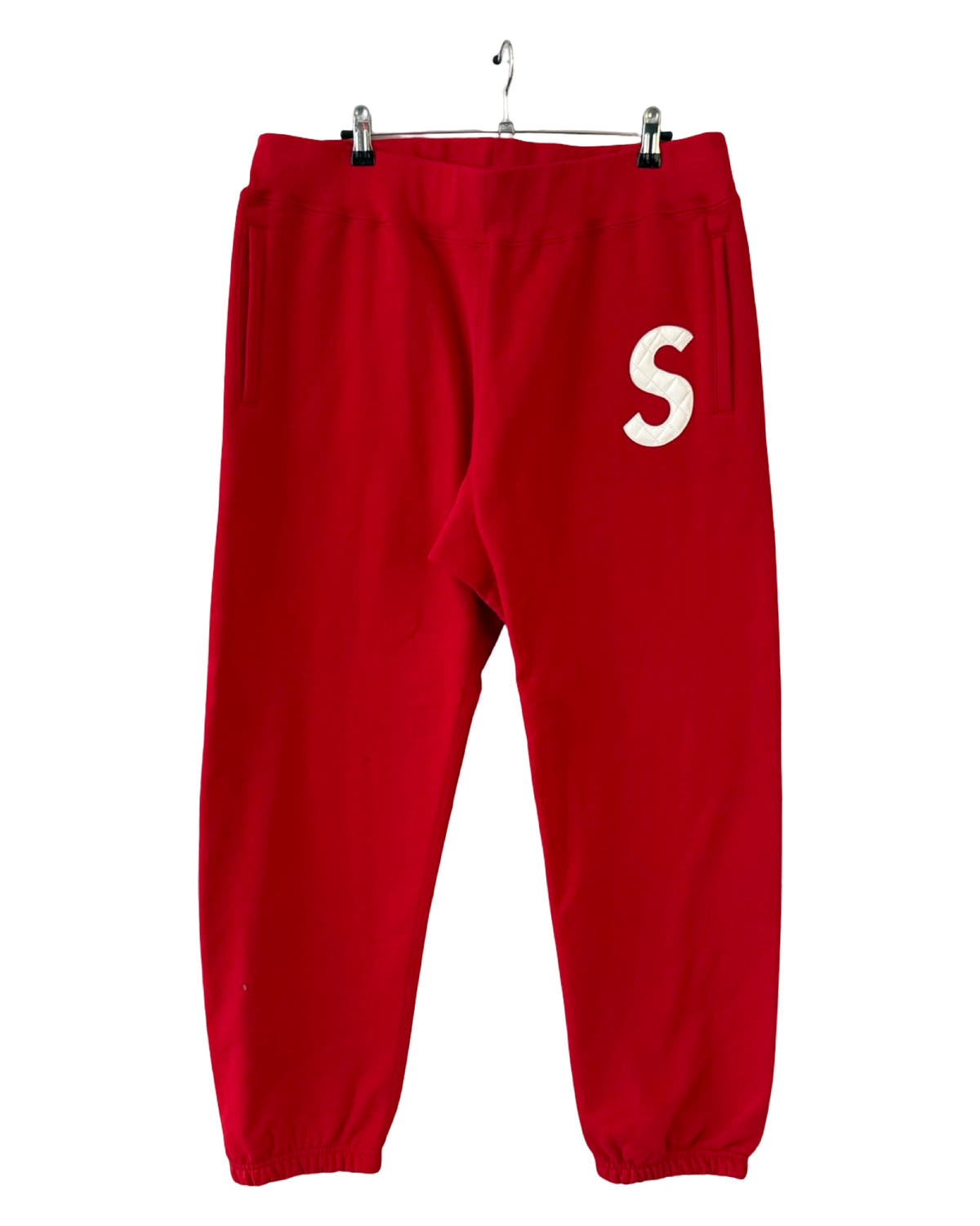 Pantalón de chándal Supreme Leather Patch rojo FW20 DS