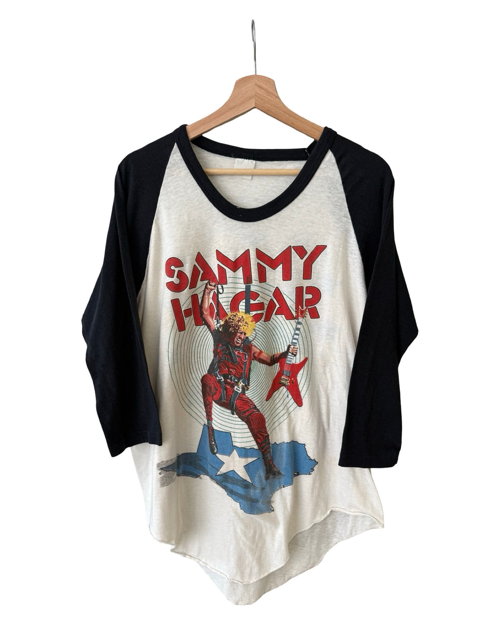 Vintage 1984 Sammy Hagar Texas Raglan Band Tour Tee