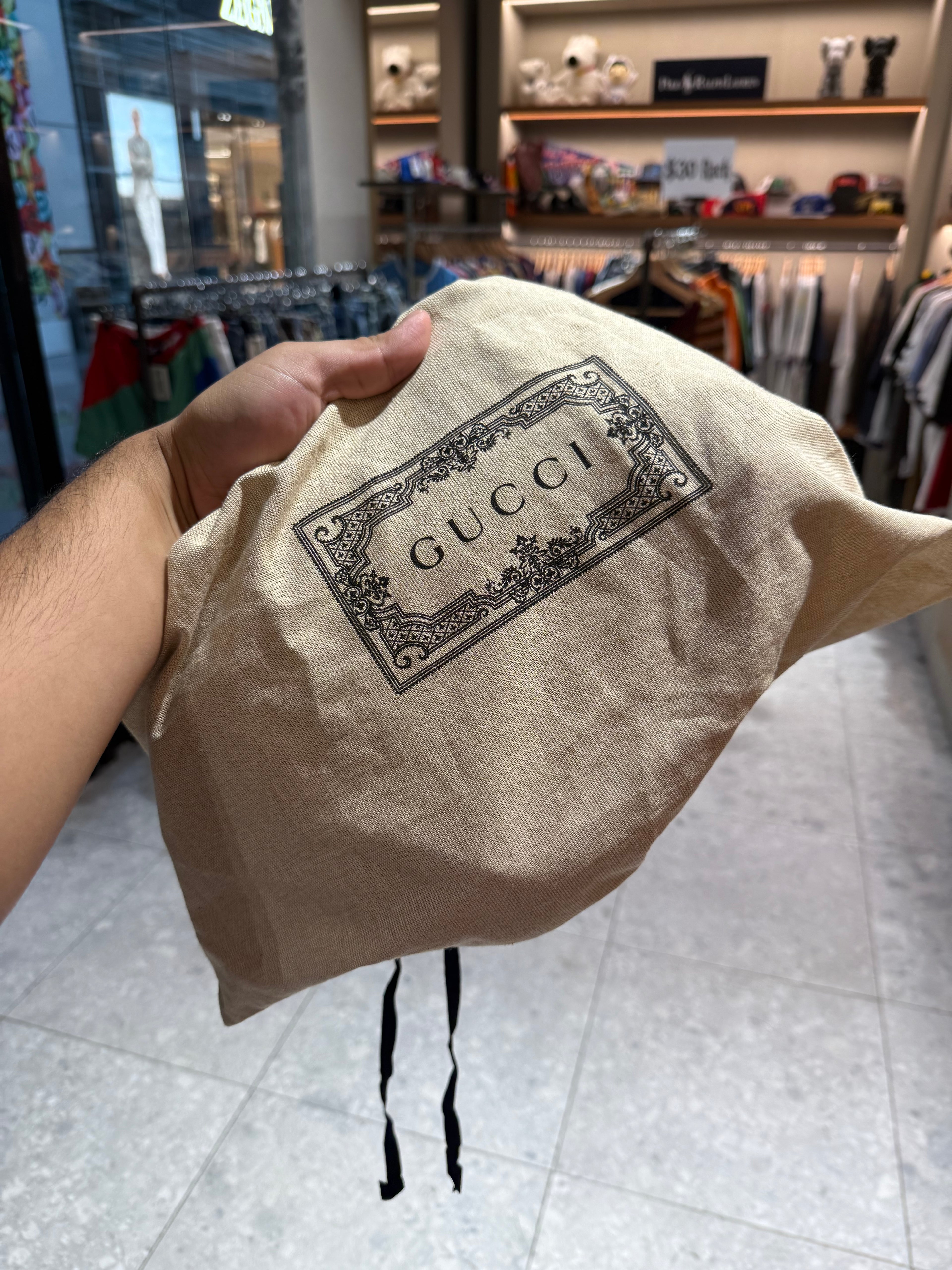Gucci Jumbo GG Canvas Leather Beige Belt Bag