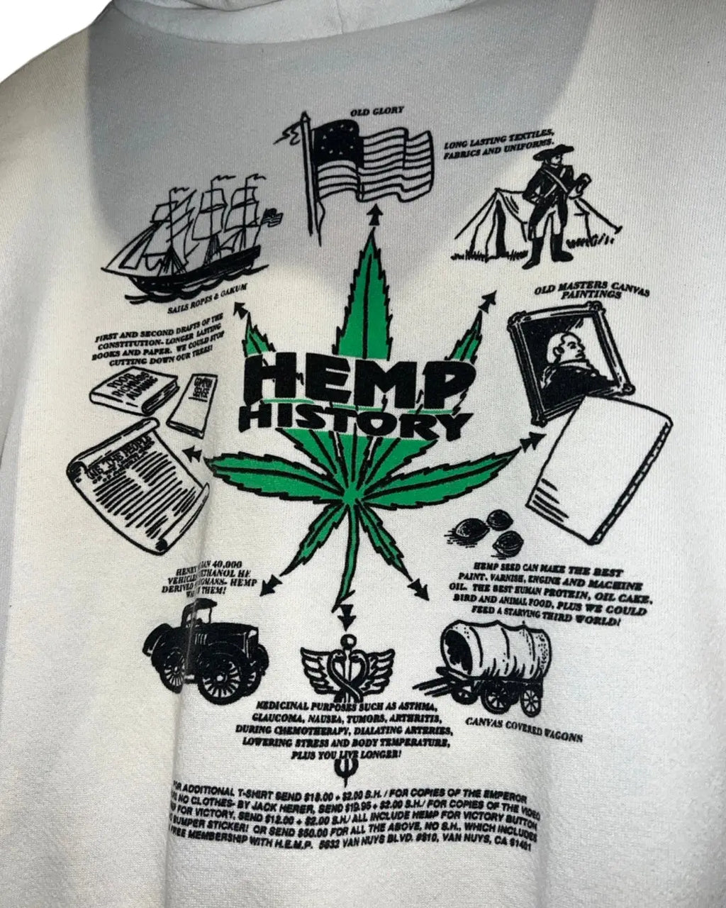 Vintage 1995 HEMP For Victory Marijuana Tour Hoodie KIF Vintage