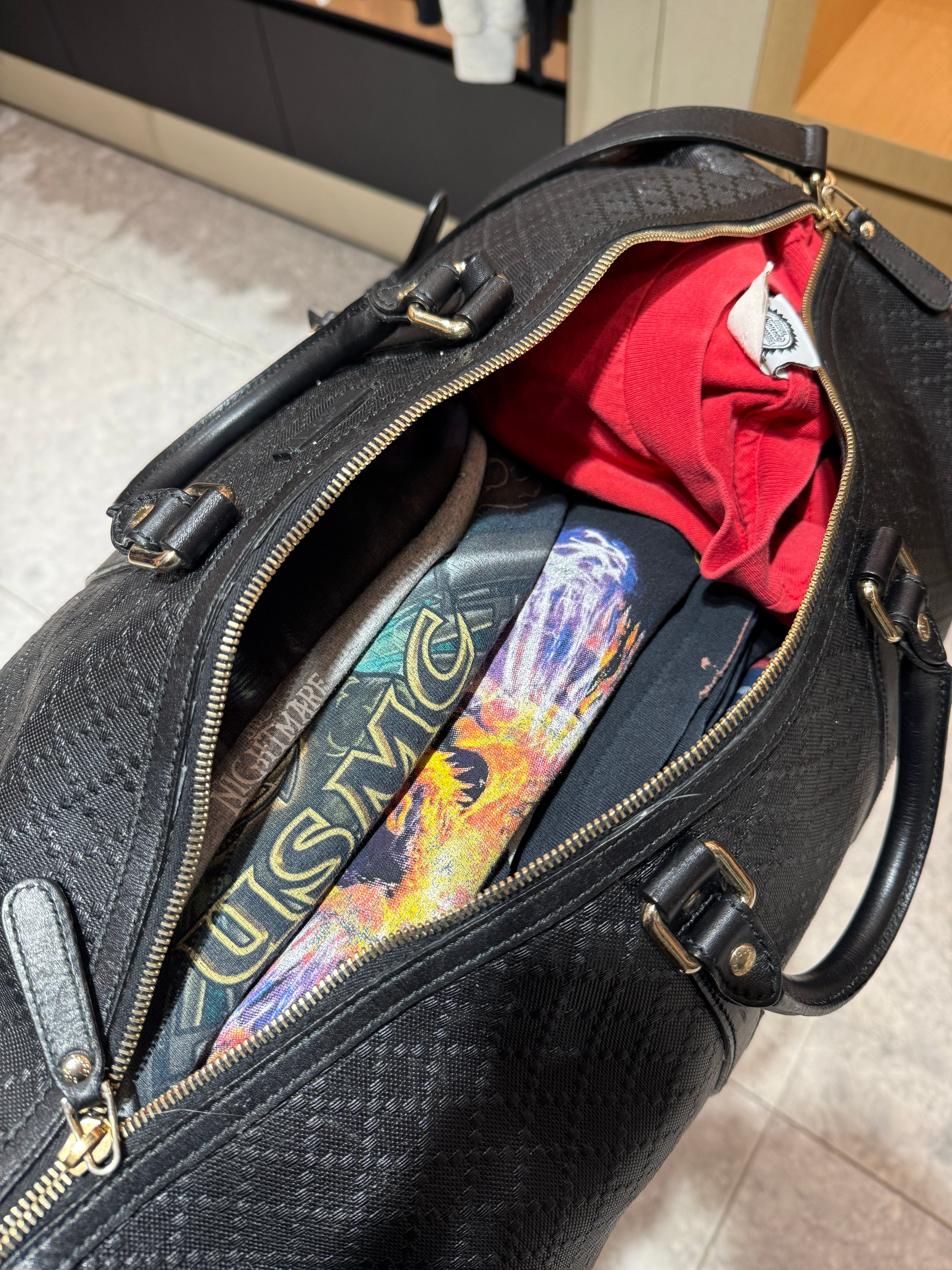 Gucci Diamante Calf Leather Duffle Bag KIF Vintage
