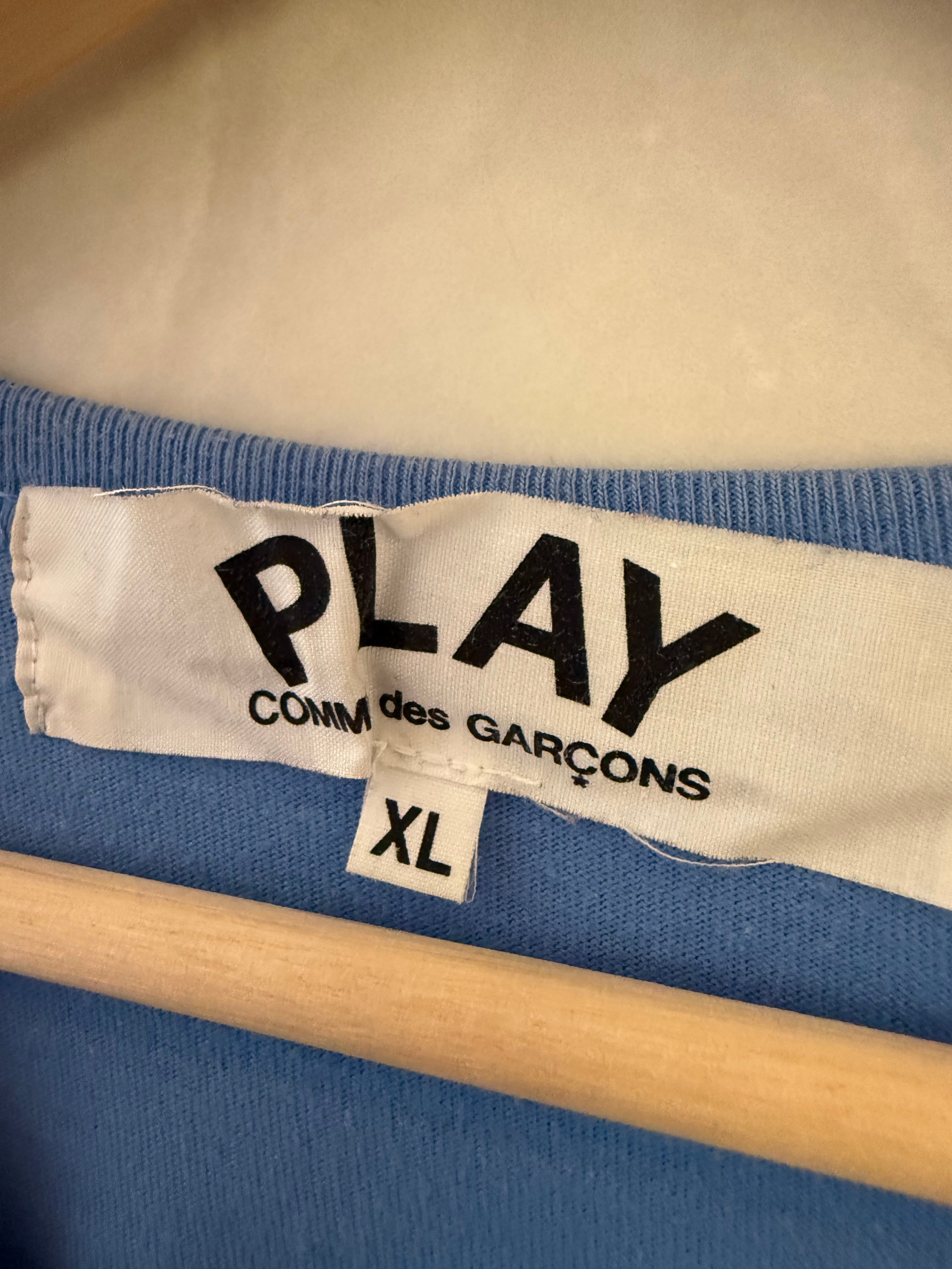 Comme Des Garçons Play Bi-Color Long Sleeve Tee