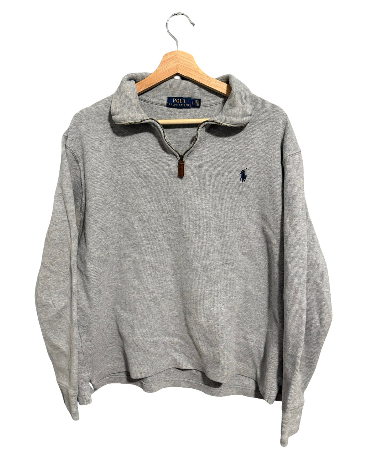 Polo Ralph Lauren Vintage Gris Cremallera de Un Cuarto