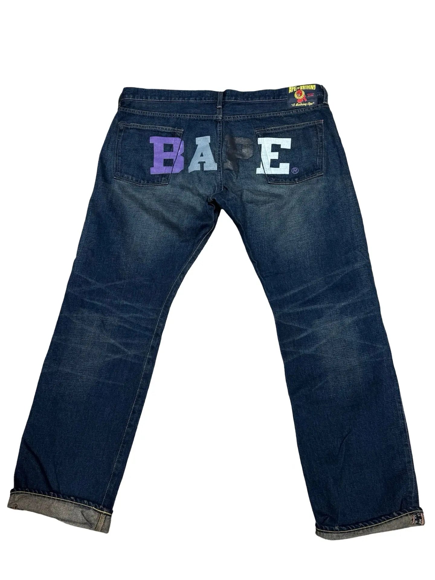 Rare y2k BAPE Human Made Baggy Spellout Jeans size 40 KIF Vintage