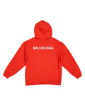 Balenciaga Back Logo Red & White Hoodie