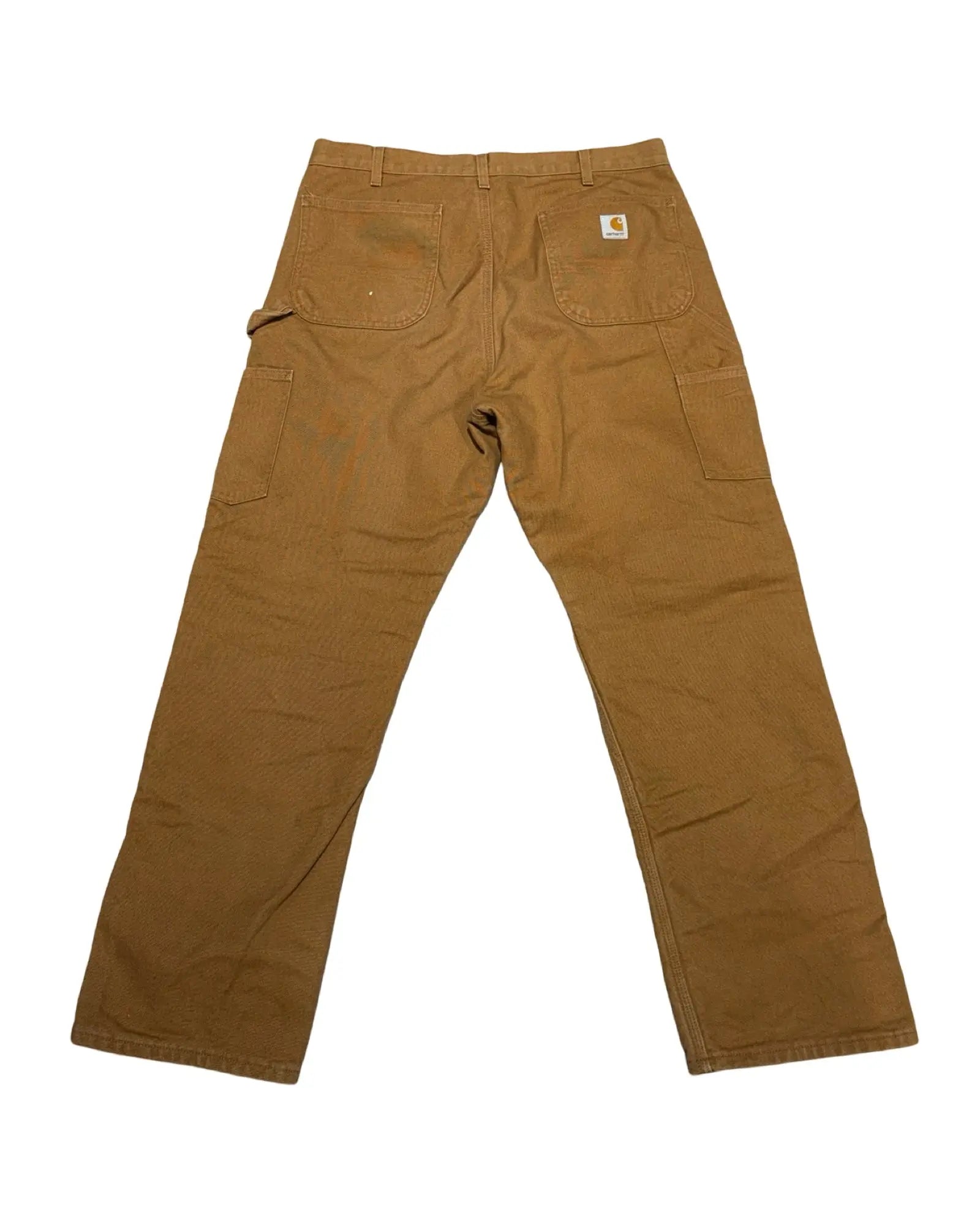 Vintage Carhartt Tan Flannel Double Knee Carpenter Pants size 34 KIF Vintage