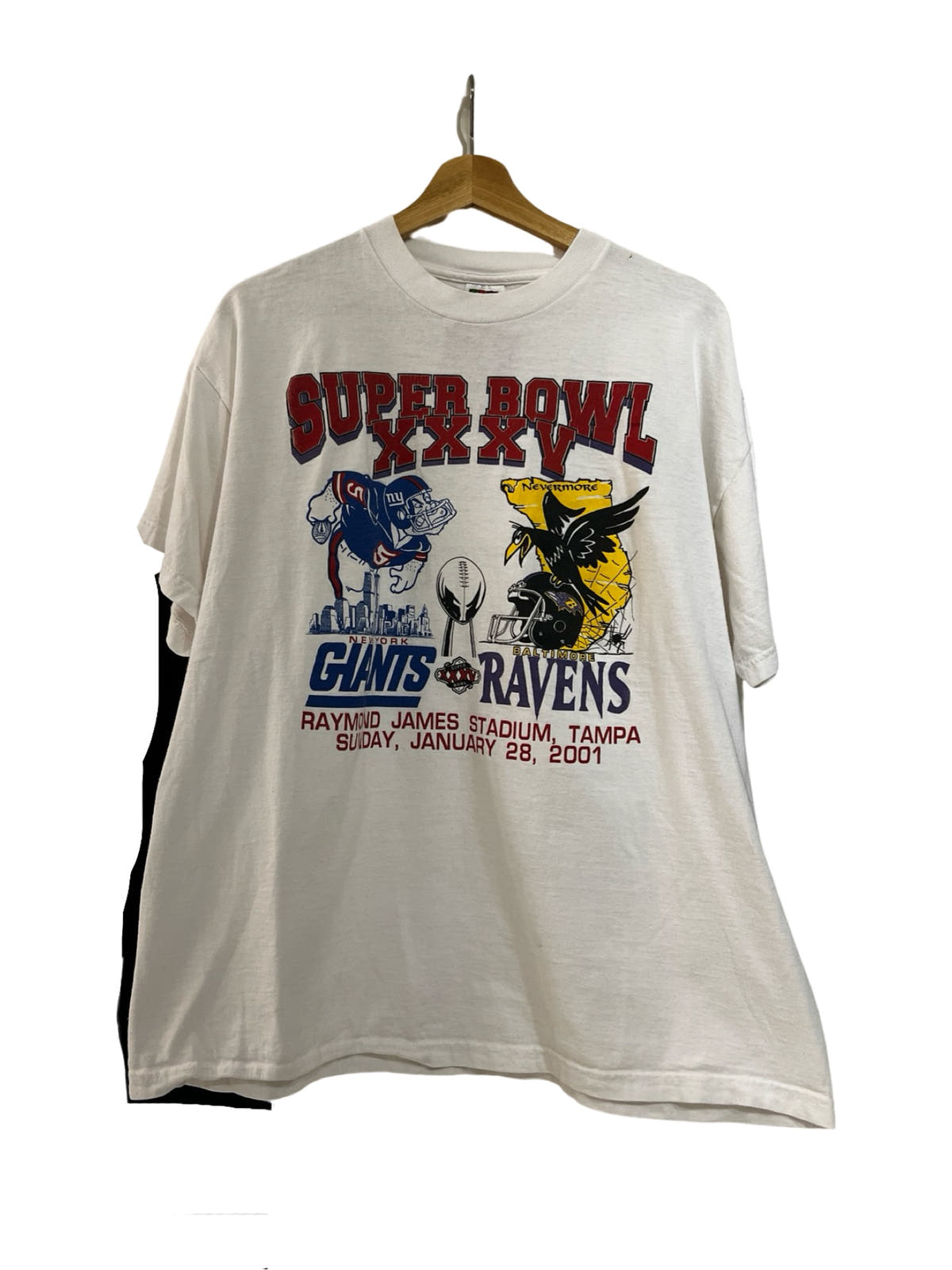 Vintage 2001 Baltimore Ravens vs NY Giants Super Bowl Tee 3rdStrike