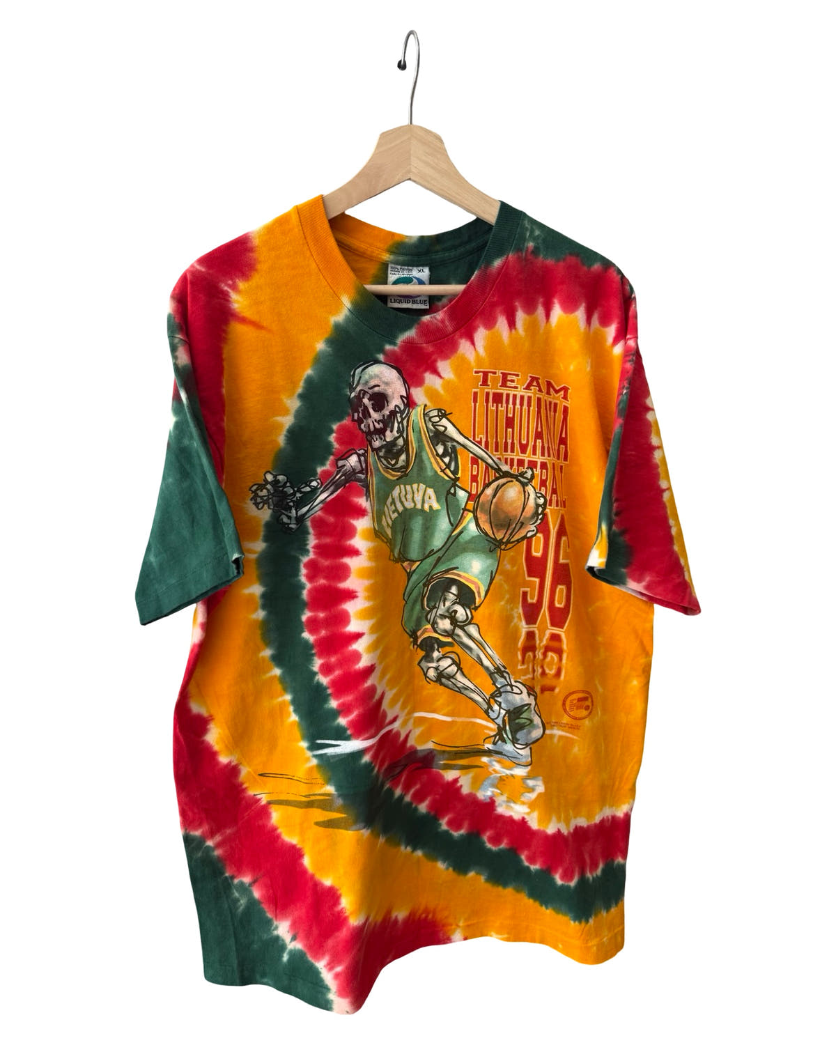Vintage 1996 Grateful Dead Lithuania Basketball Tee