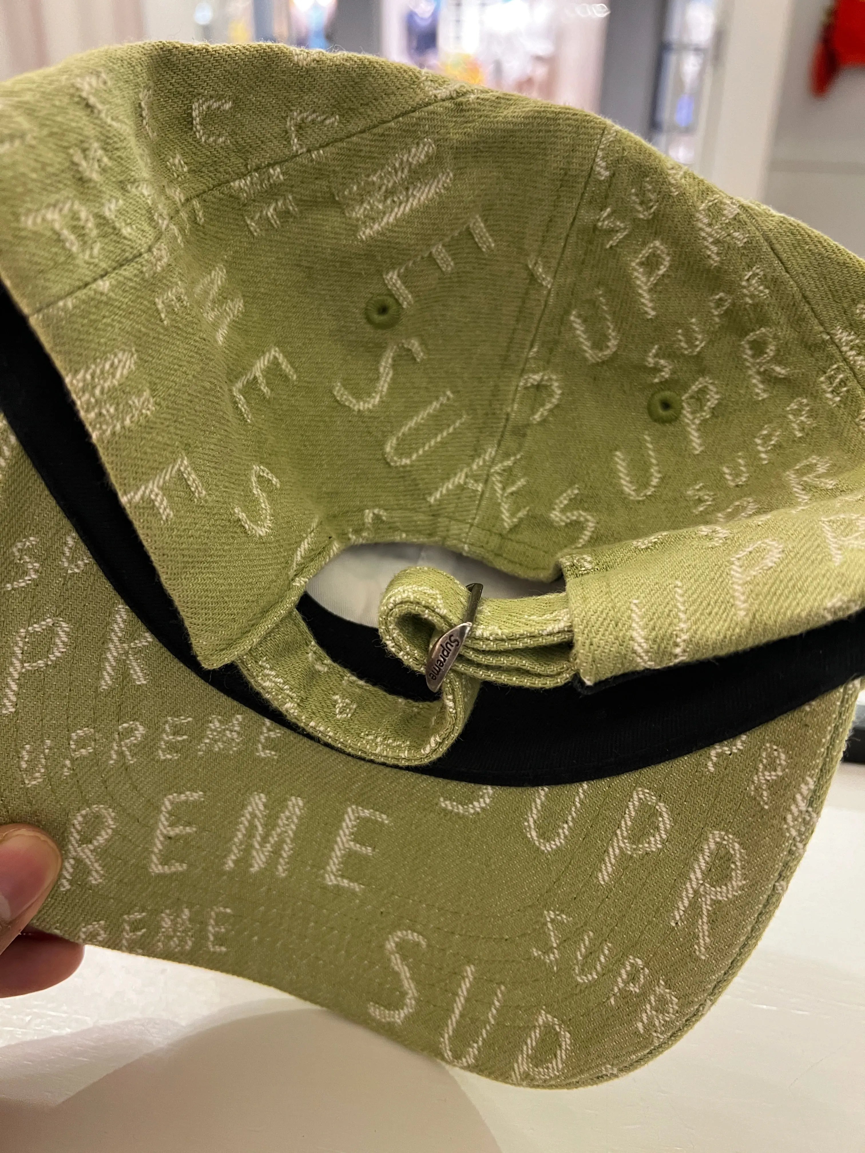Archive Supreme Frayed Green Logo Hat KIF Vintage