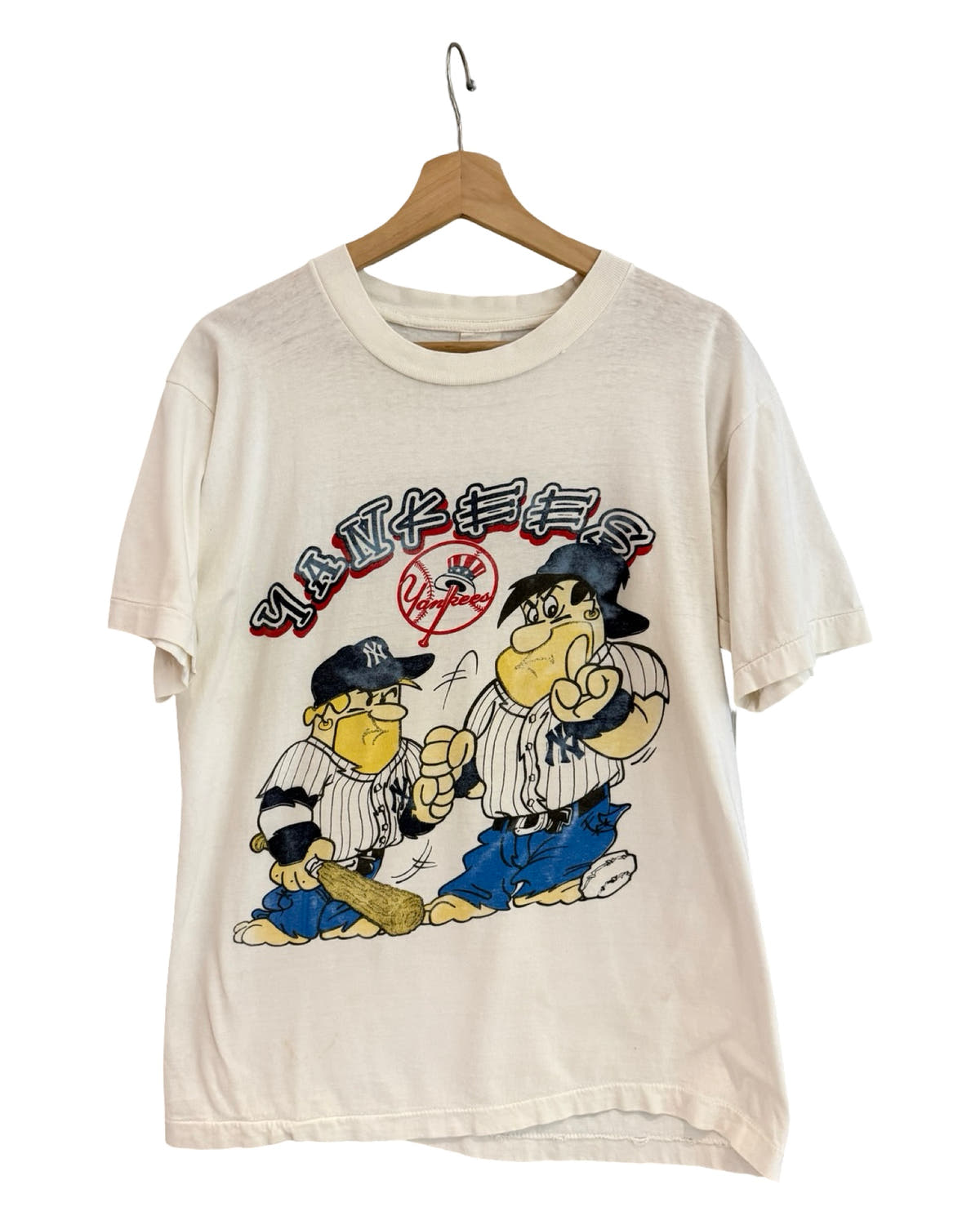 Vintage 90s Rare New York Yankees Flintstones Tee 3rdStrike