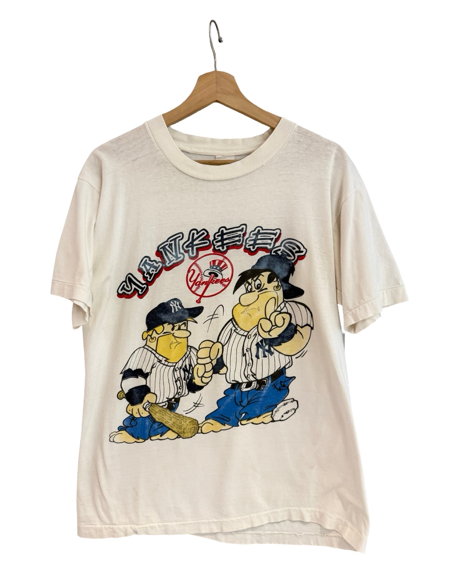 Vintage 90s Rare New York Yankees Flintstones Tee KIF Vintage