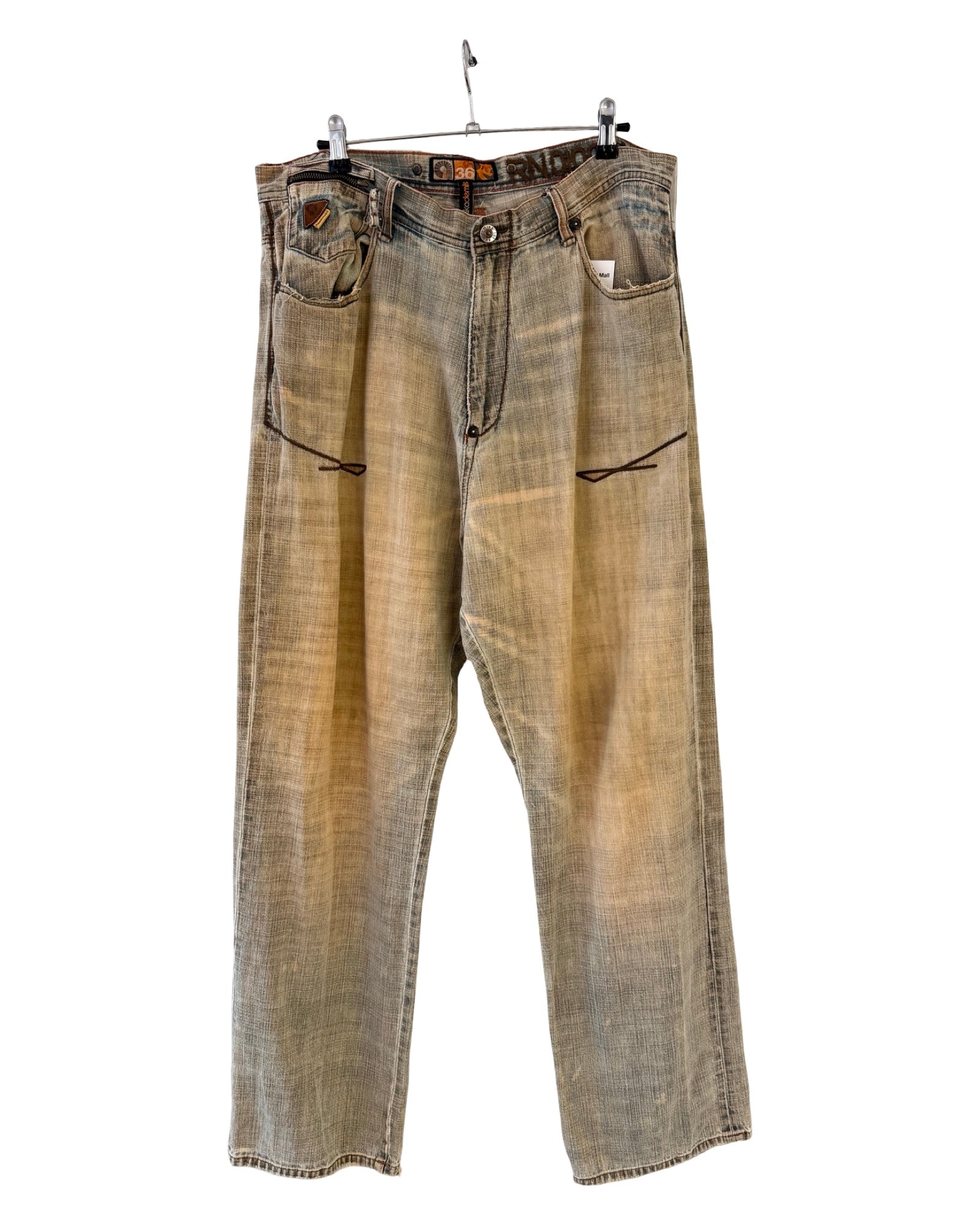 36 x 34 Vaqueros Akademiks y2k vintage de color azul descolorido