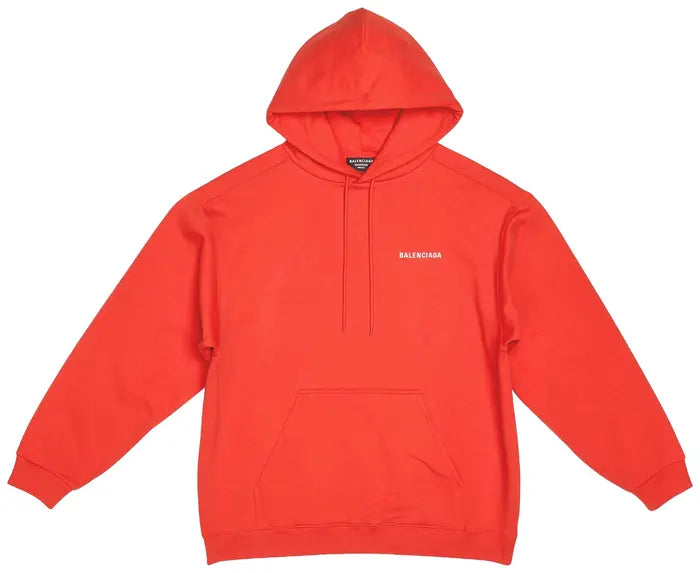 Balenciaga Back Logo Red & White Hoodie