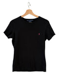 Camiseta Negra Rosa Ralph Lauren Sport Vintage para Mujer