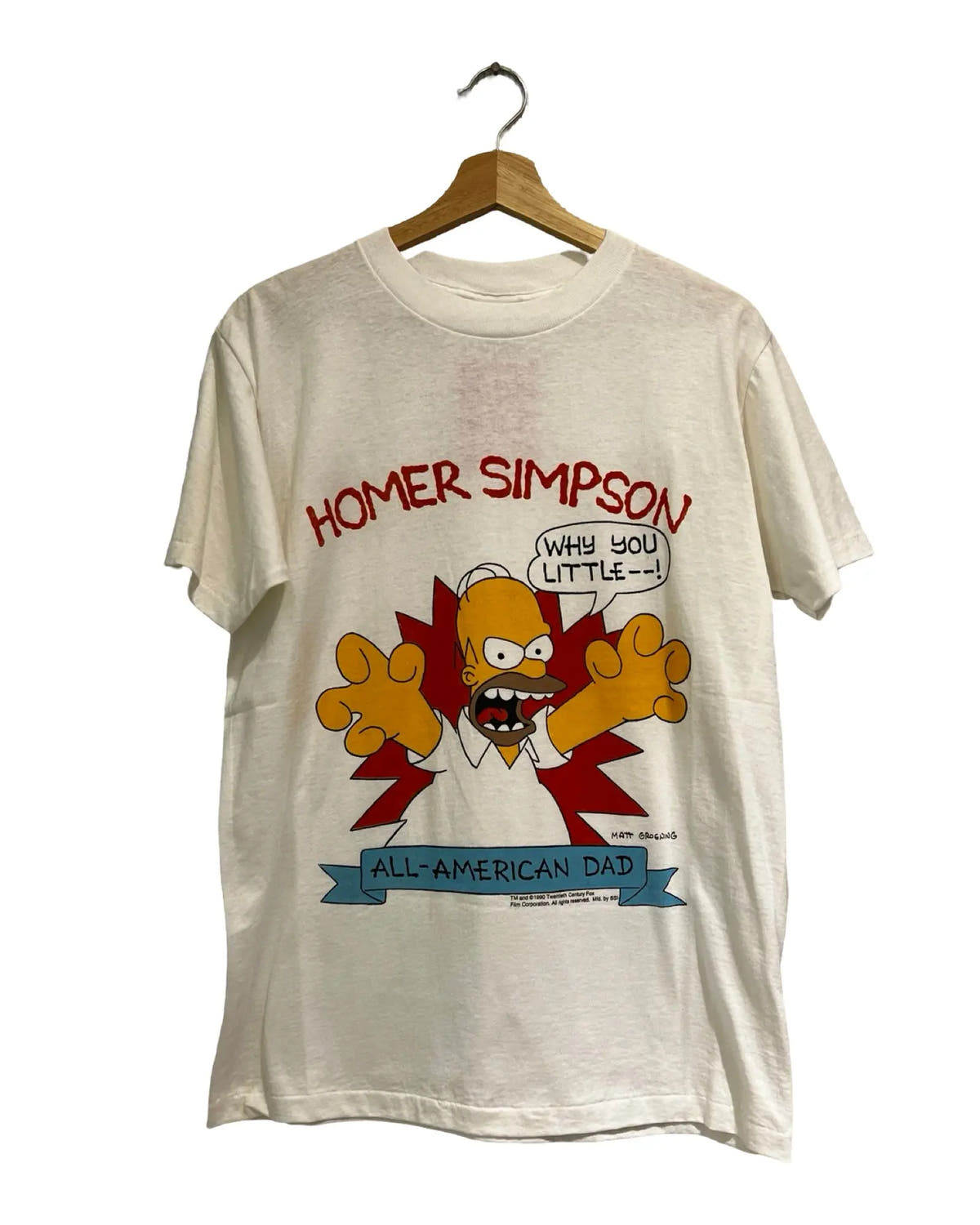 Vintage 1990 The Simpsons Homer American Dad Promo Tee 3rdStrike