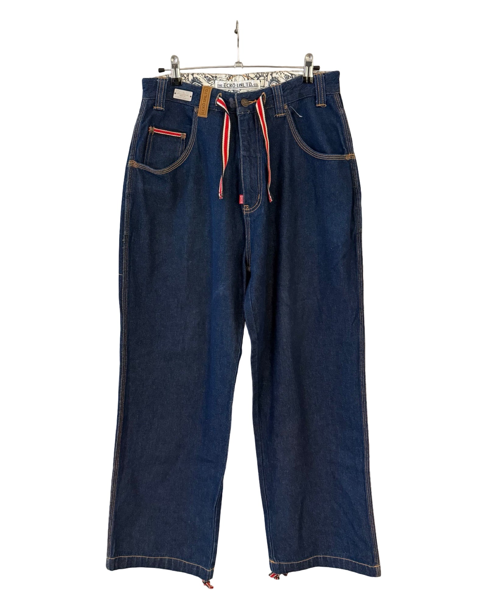 Vintage y2k Marc Ecko Baggy Shoelace Belted Jeans