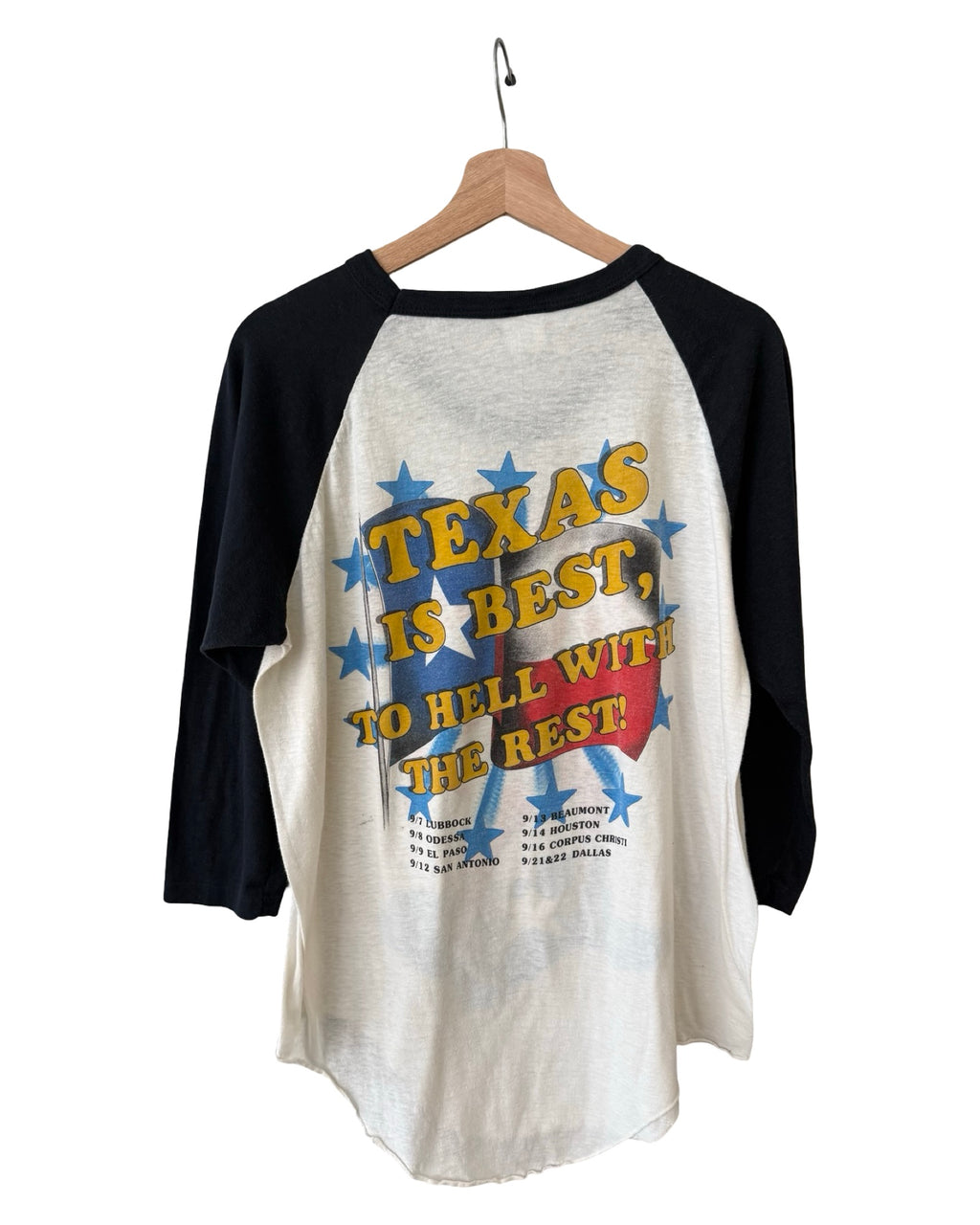 Vintage 1984 Sammy Hagar Texas Raglan Band Tour Tee