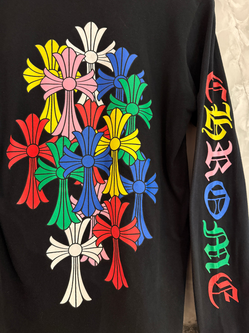 Chrome Hearts Multicolor Crosses Long Sleeve Pocket Tee KIF Vintage