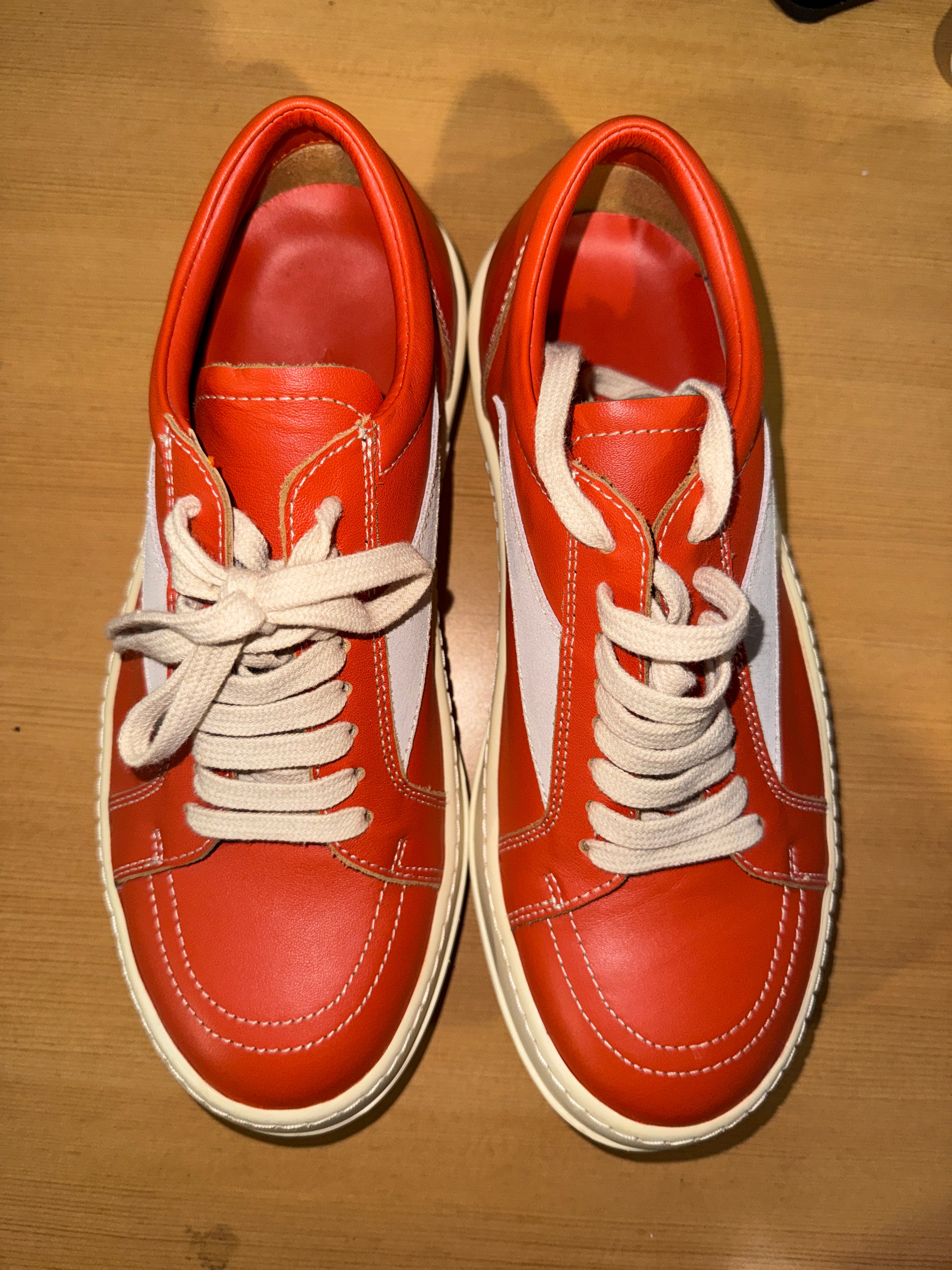 Size 7 / AW22 Rick Owens Suede Orange Strobe Vans KIF Vintage