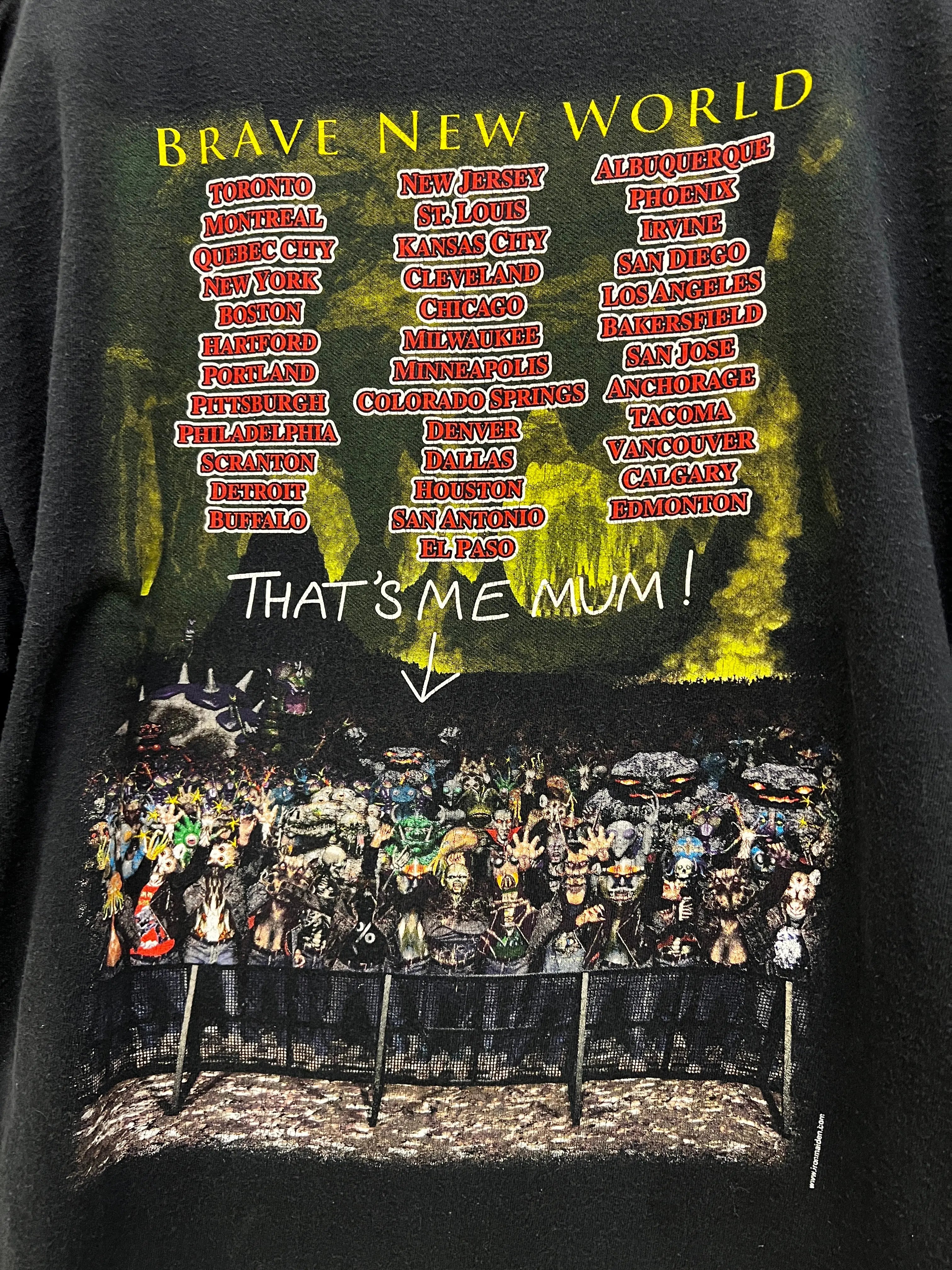 Vintage 2000 Iron Maiden Brave New World Tour Tee KIF Vintage