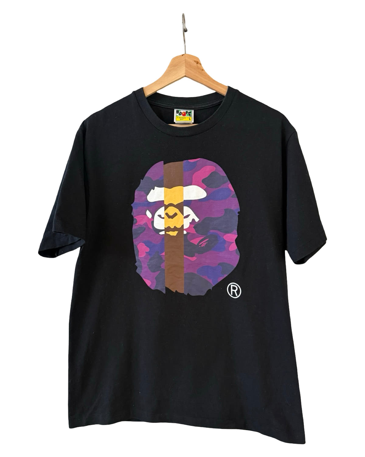 Bape A Bathing Ape Split Camo Ape Head Logo Tee