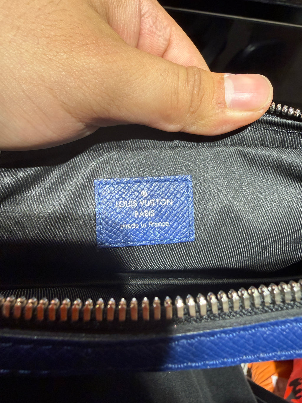Louis Vuitton Trio Monogram Taigarama Cobalt Blue Messenger Bag KIF Vintage