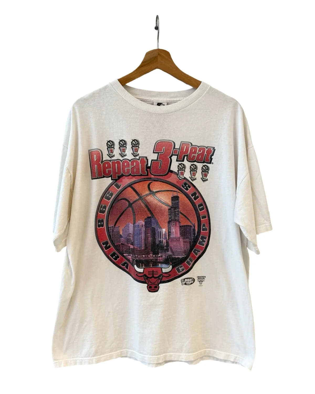 Vintage 1999 Chicago Bulls Repeat 3 Peat Tee 3rdStrike