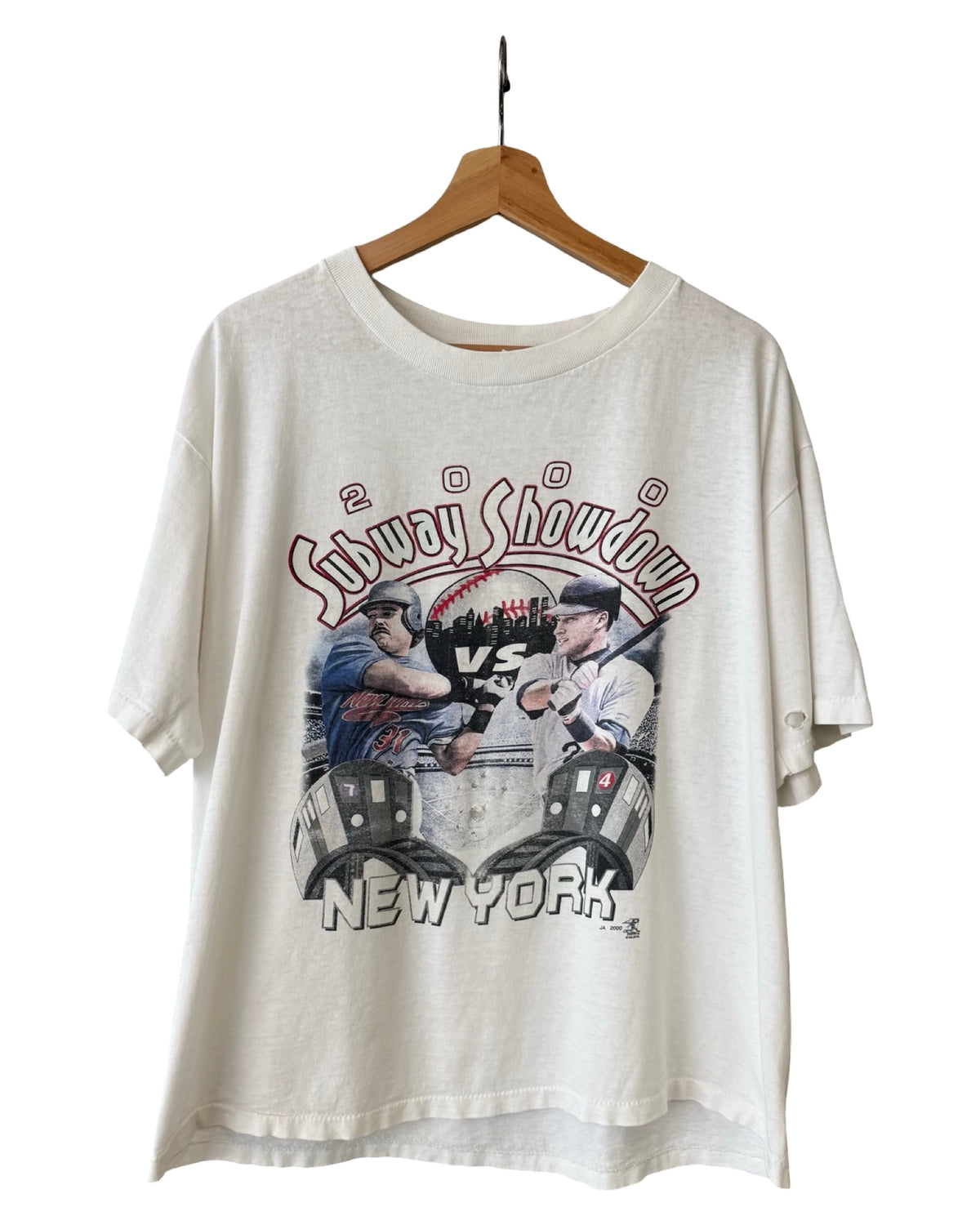 Vintage 2000 New York Yankees & Mets Subway Series Distressed Tee