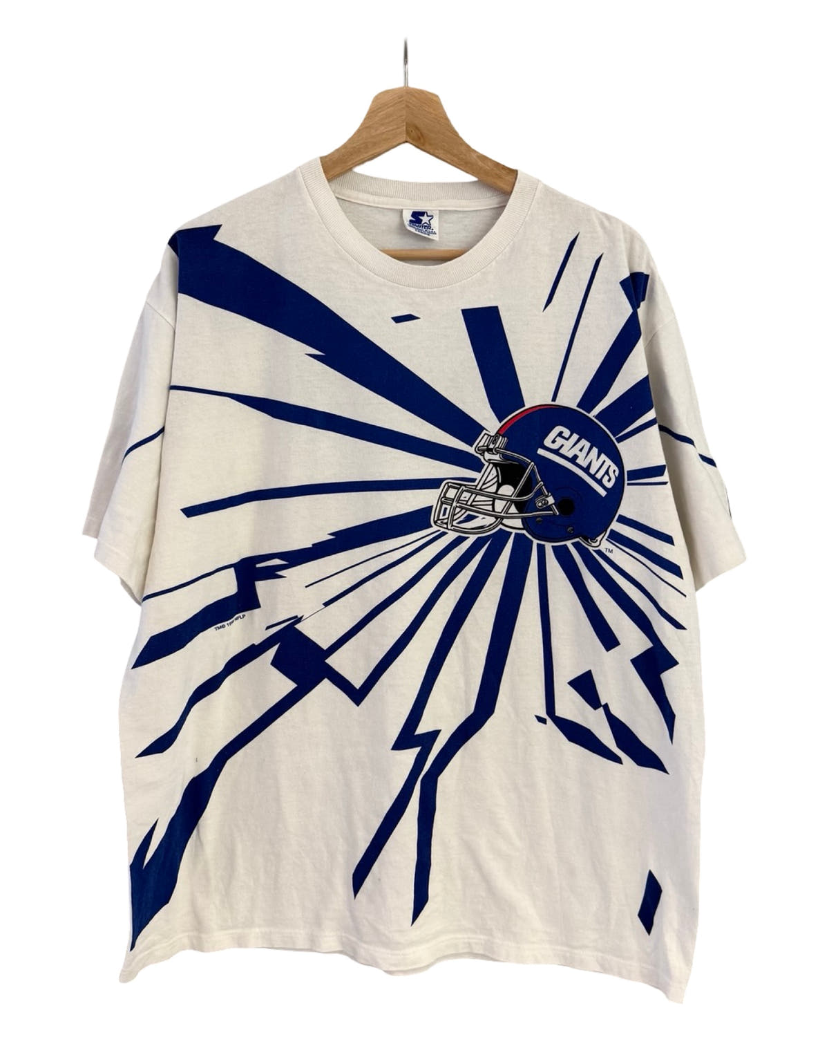Camiseta Starter vintage de los New York Giants de 1996 con efecto agrietado