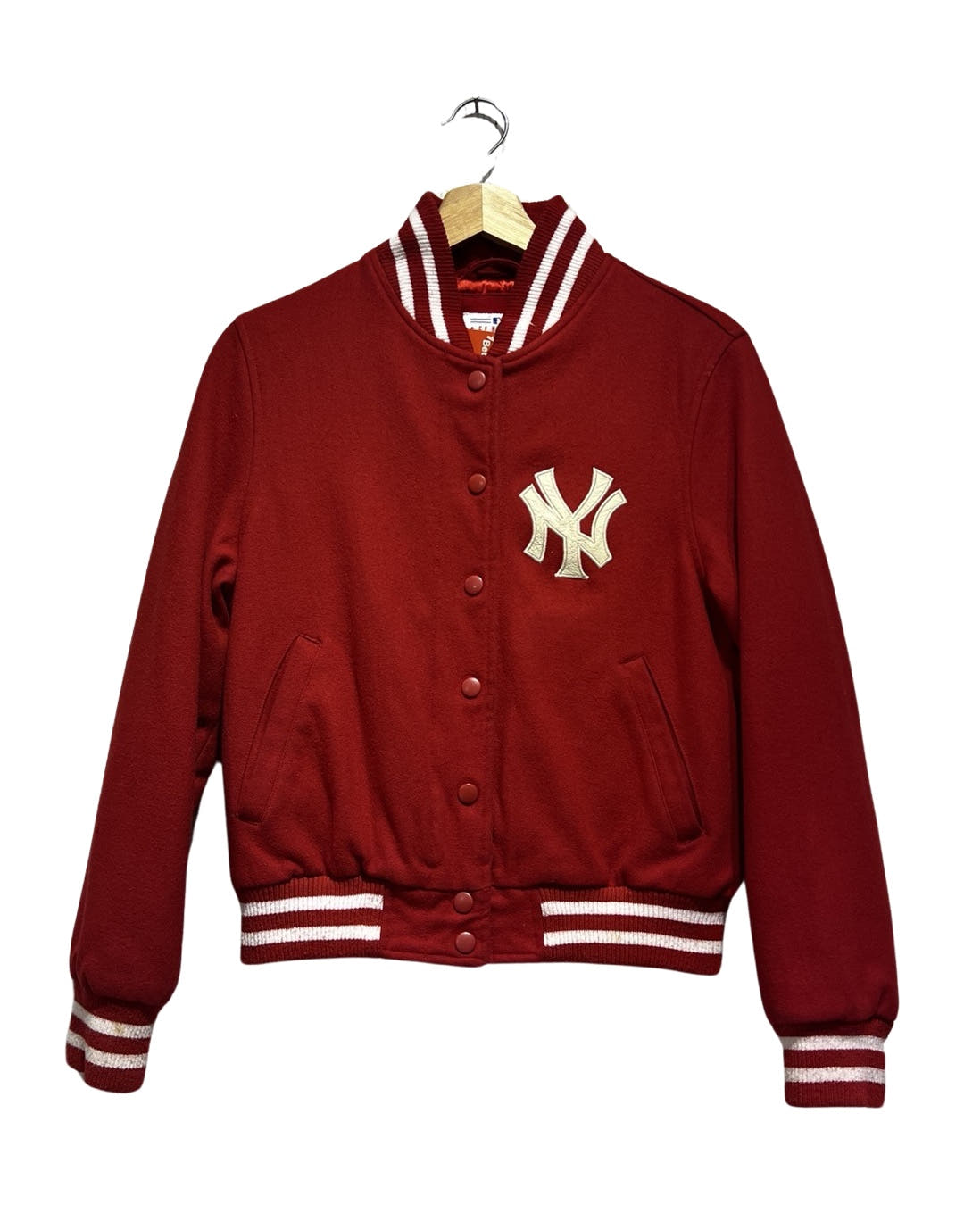 Vintage 90s New York Yankees Red Wool Varsity Jacket 3rdStrike