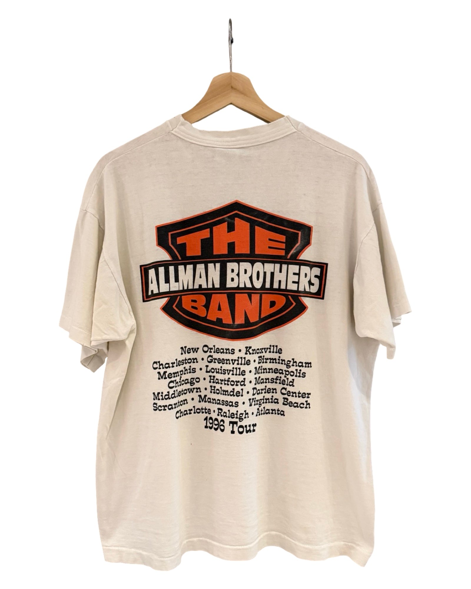 Camiseta de gira de The Allman Brothers Band, estilo vintage, de 1996