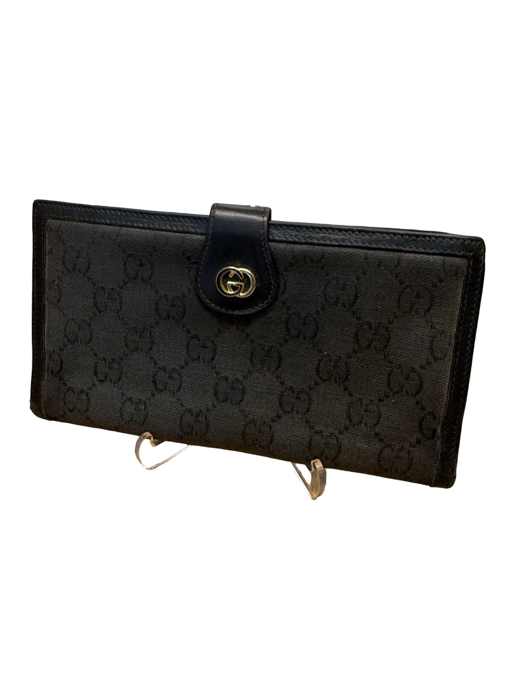 Vintage 80s Gucci GG Monogram Canva Bifold Long Women’s Wallet