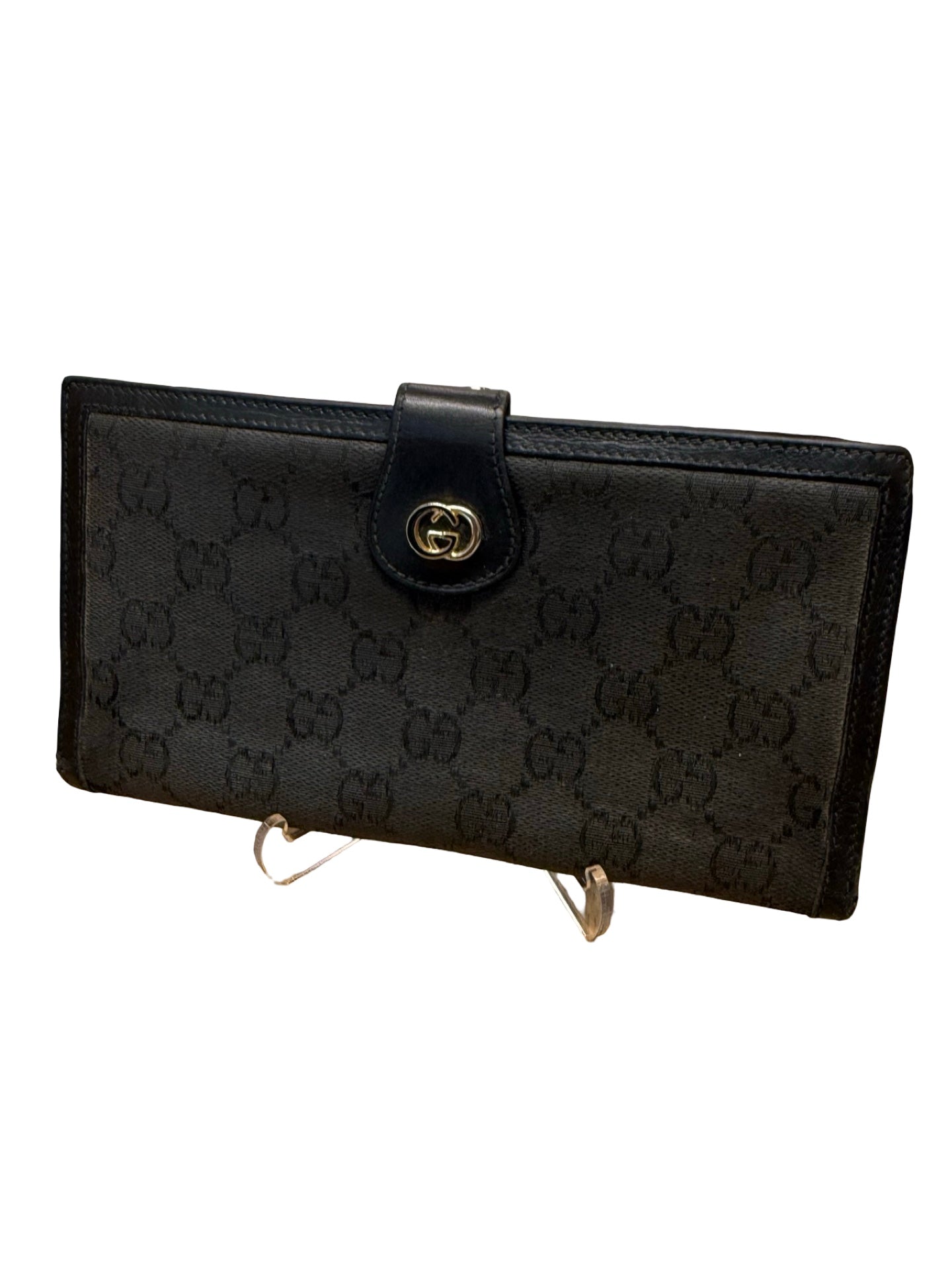 Vintage 80s Gucci GG Monogram Canva Bifold Long Women’s Wallet