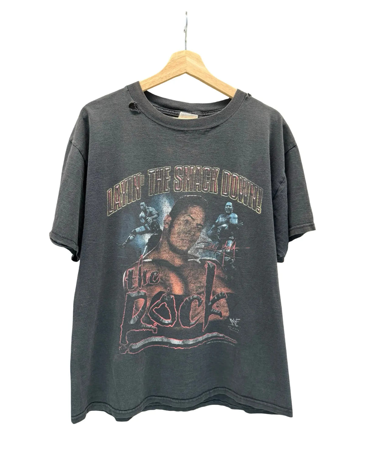 Vintage 90s WWF The Rock Distressed Rap Tee 3rdStrike